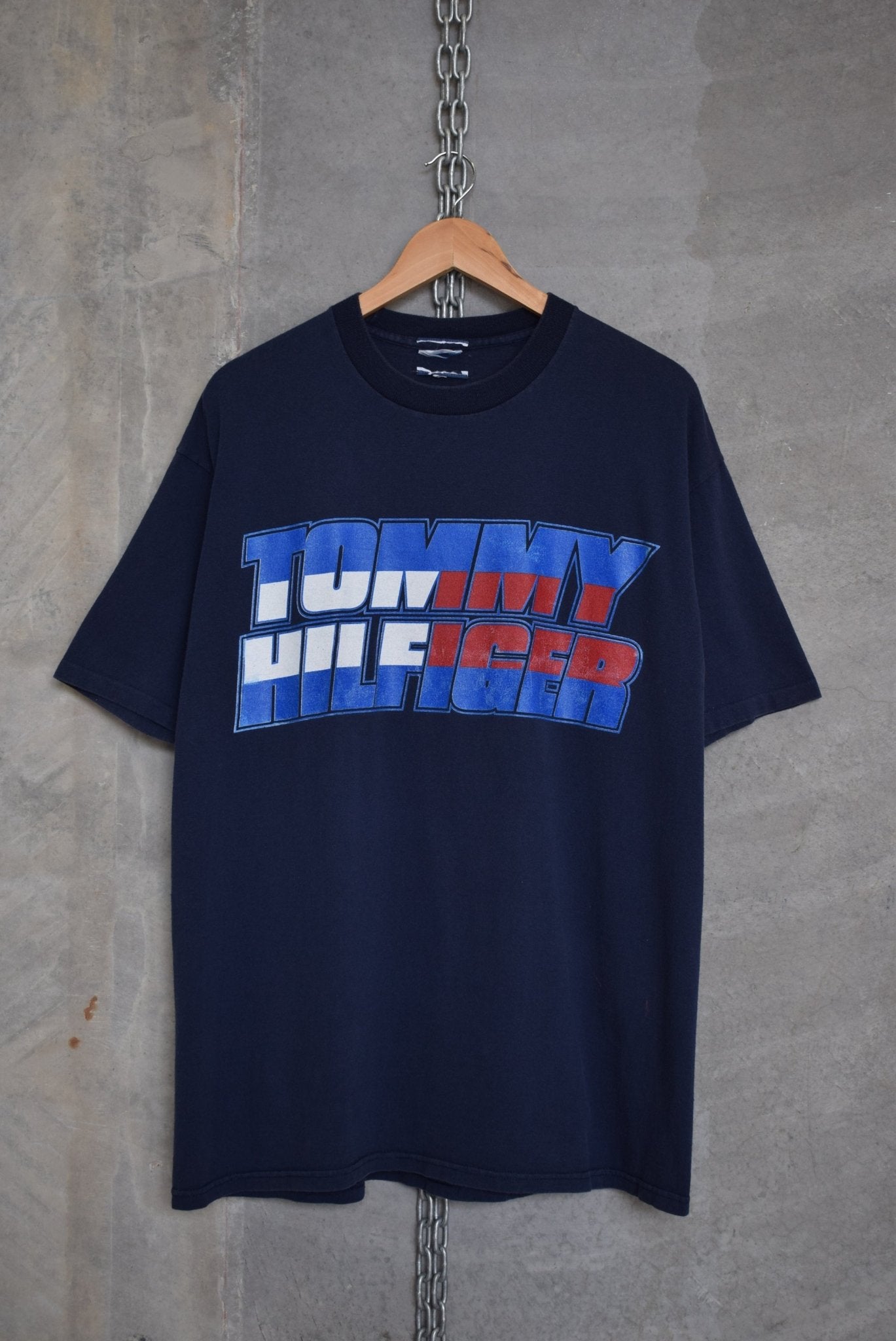 Tommy Hilfiger Spellout Tee — 1990s (XL) - Retrospective Store