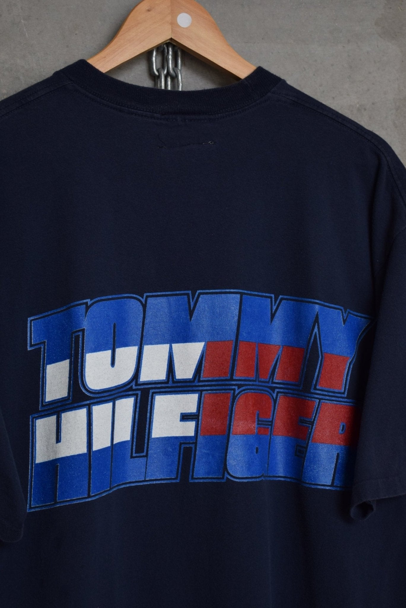 Tommy Hilfiger Spellout Tee — 1990s (XL) - Retrospective Store