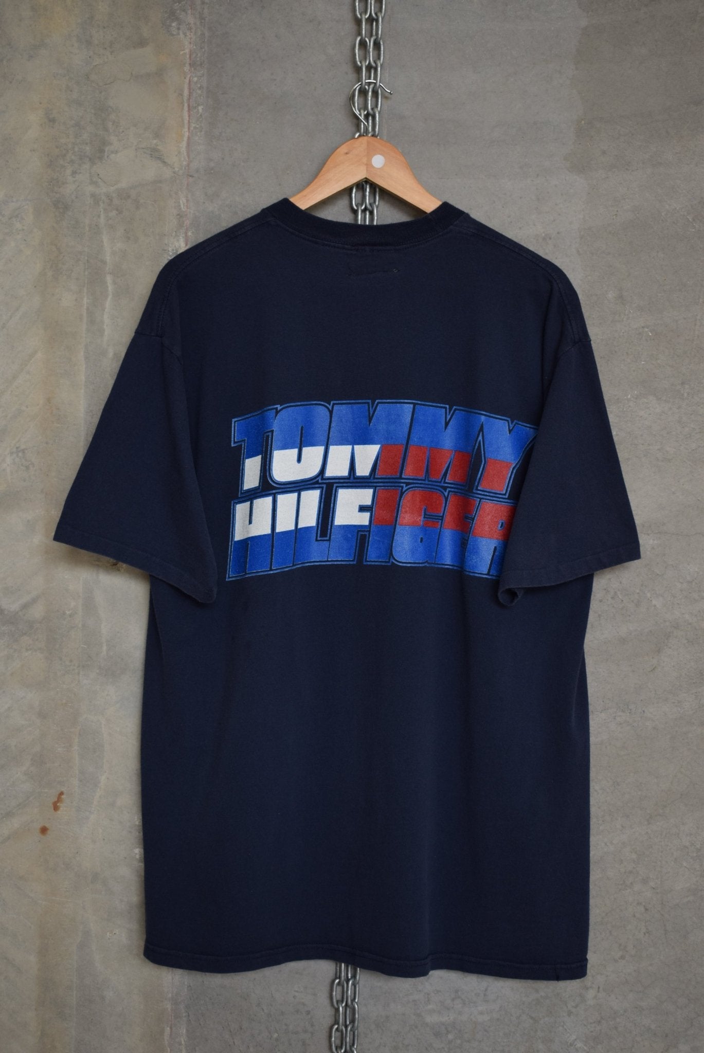 Tommy Hilfiger Spellout Tee — 1990s (XL) - Retrospective Store