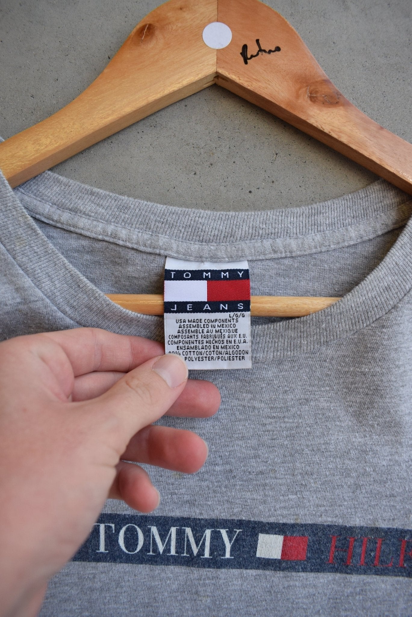 Tommy Hilfiger Spellout Tee — 2000s (L) - Retrospective Store