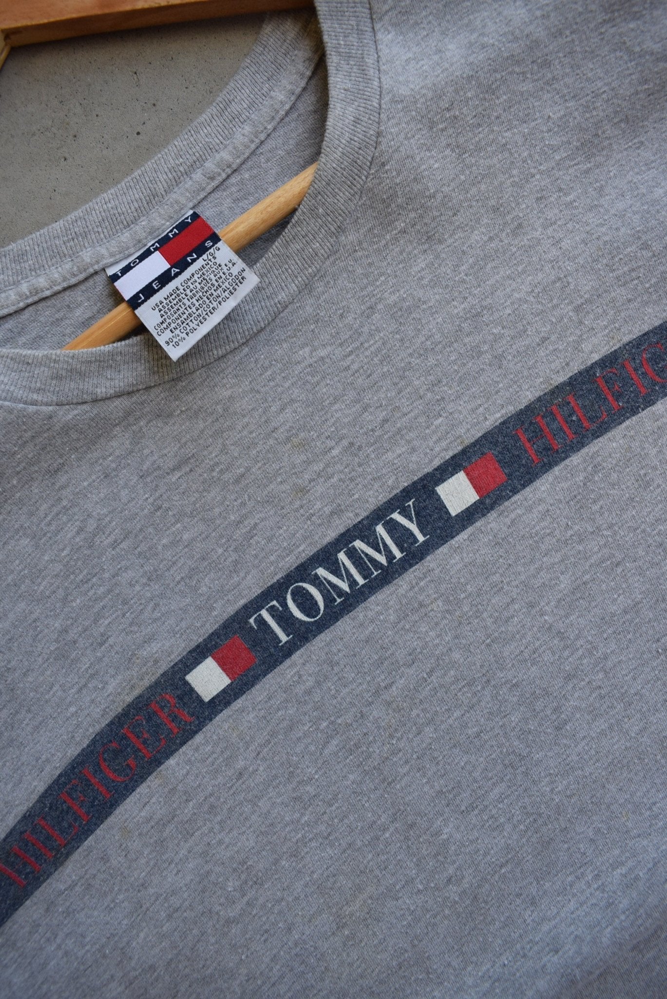Tommy Hilfiger Spellout Tee — 2000s (L) - Retrospective Store