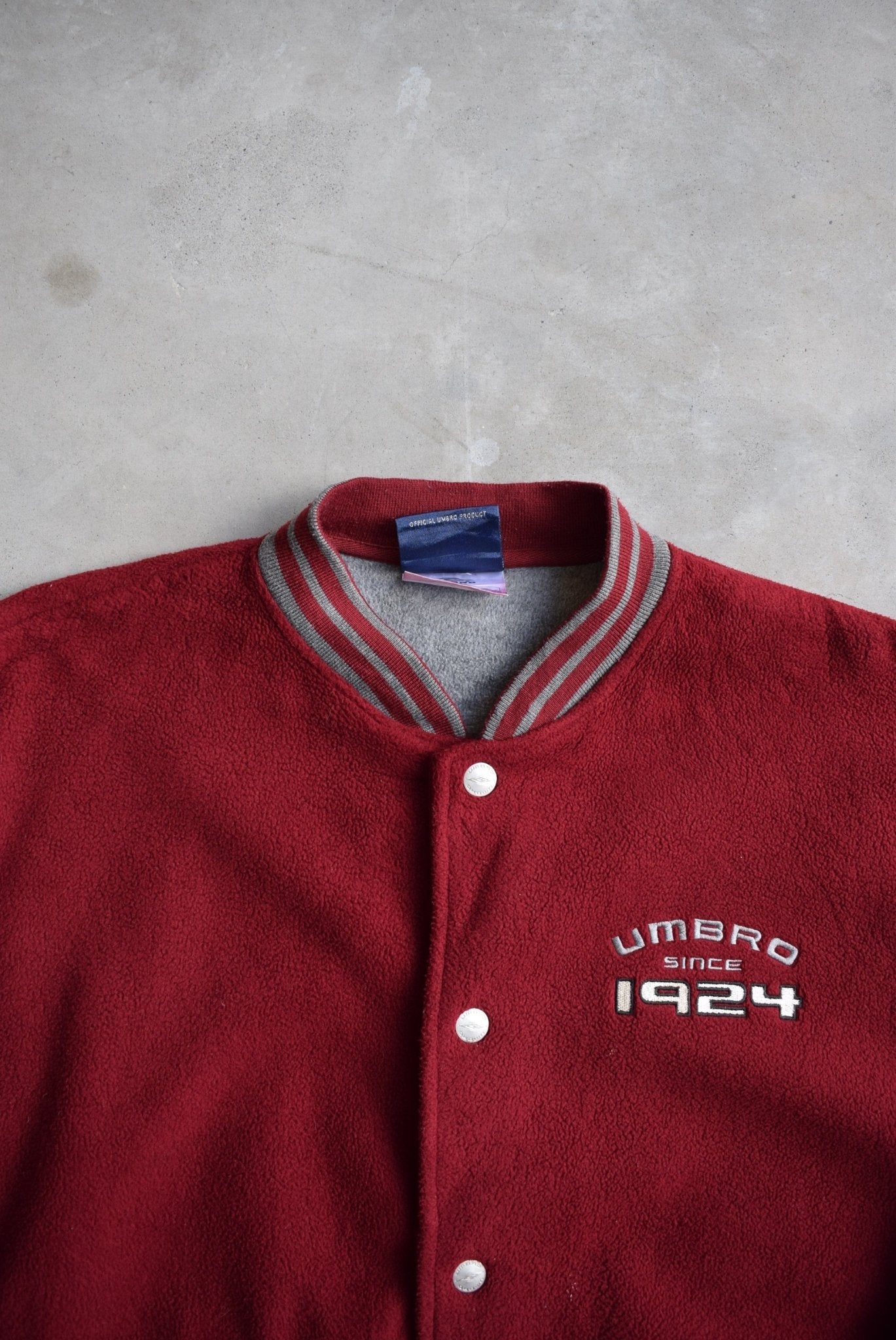 Umbro Burgandy Embroidered Varsity Jacket — 2000s (L) - Retrospective Store