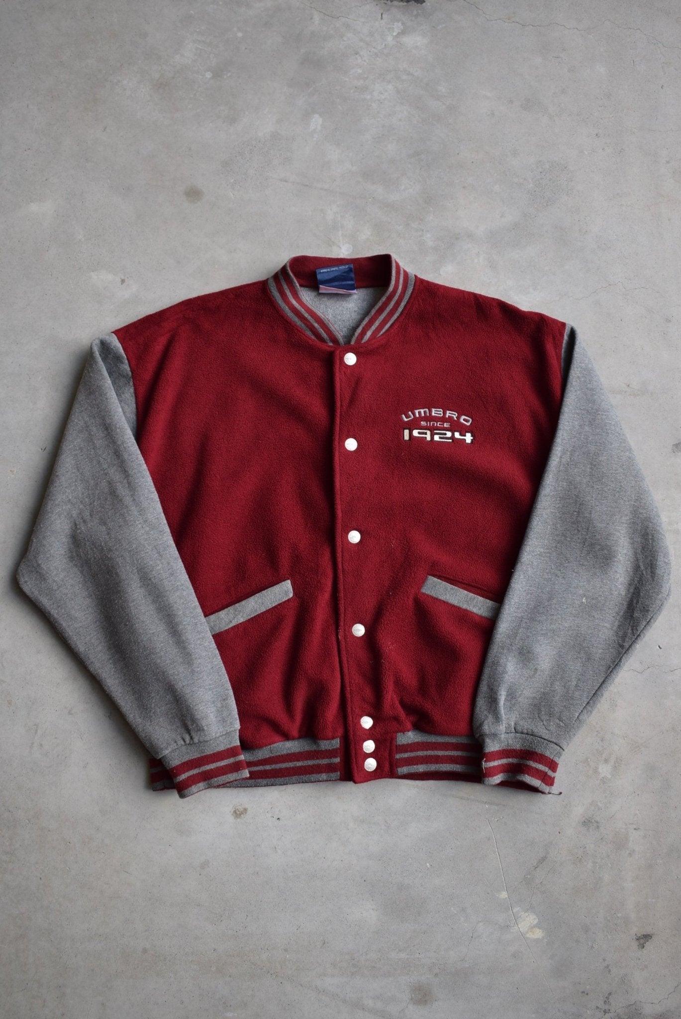Umbro Burgandy Embroidered Varsity Jacket — 2000s (L) - Retrospective Store