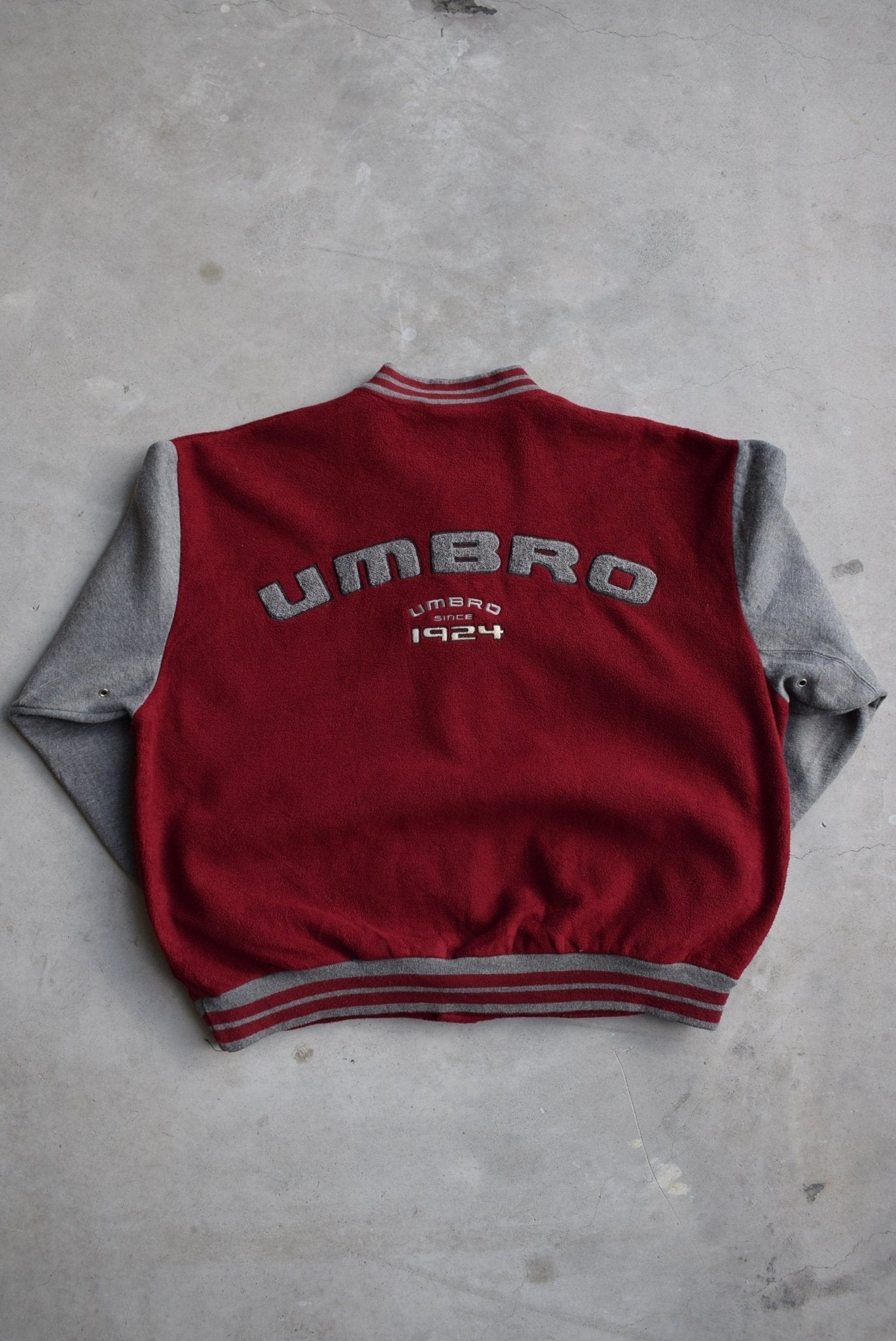 Umbro Burgandy Embroidered Varsity Jacket — 2000s (L) - Retrospective Store