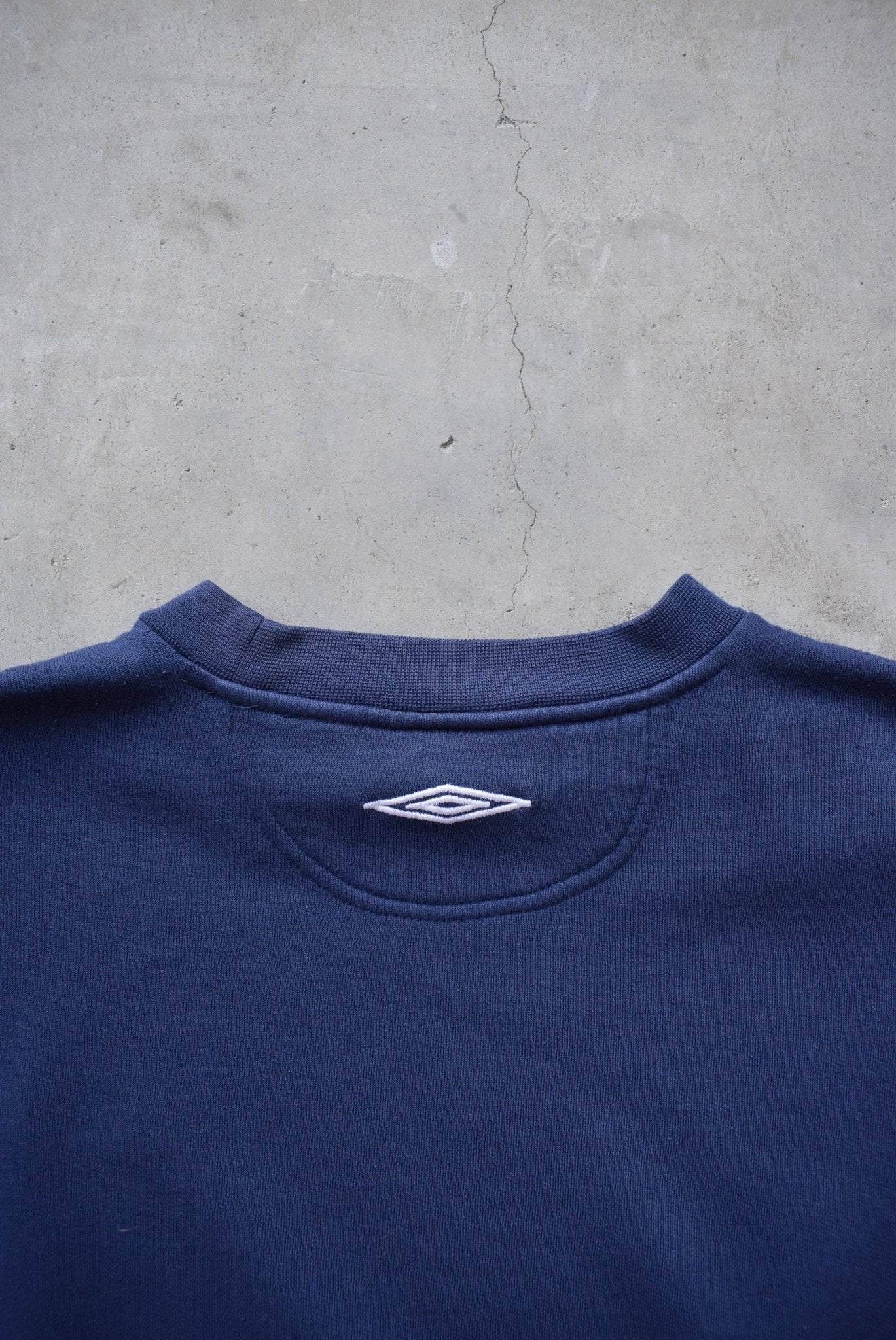 Umbro Navy Embroidered Logo Crewneck — 1990s (S) - Retrospective Store