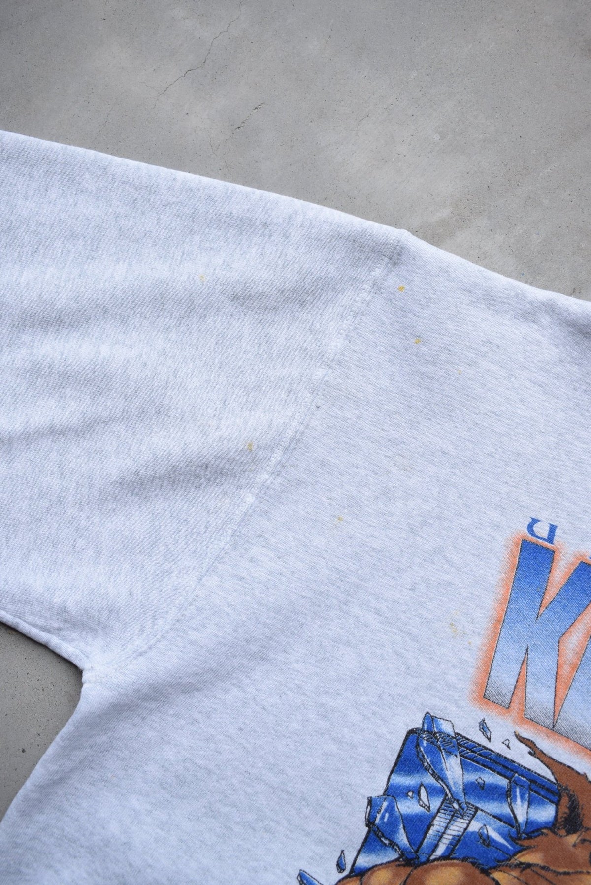 University of Kentucky Wildcats Grey Graphic Crewneck — 1990s (M) - Retrospective Store