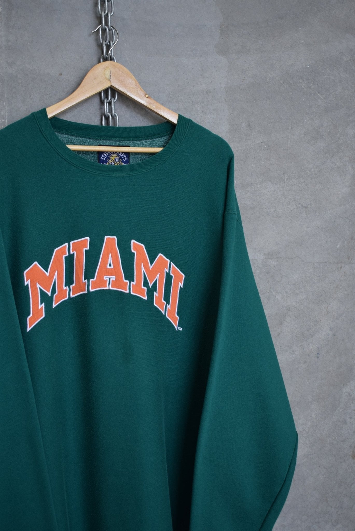 University of Miami Embroidered Crewneck — 2000s (XXL) - Retrospective Store
