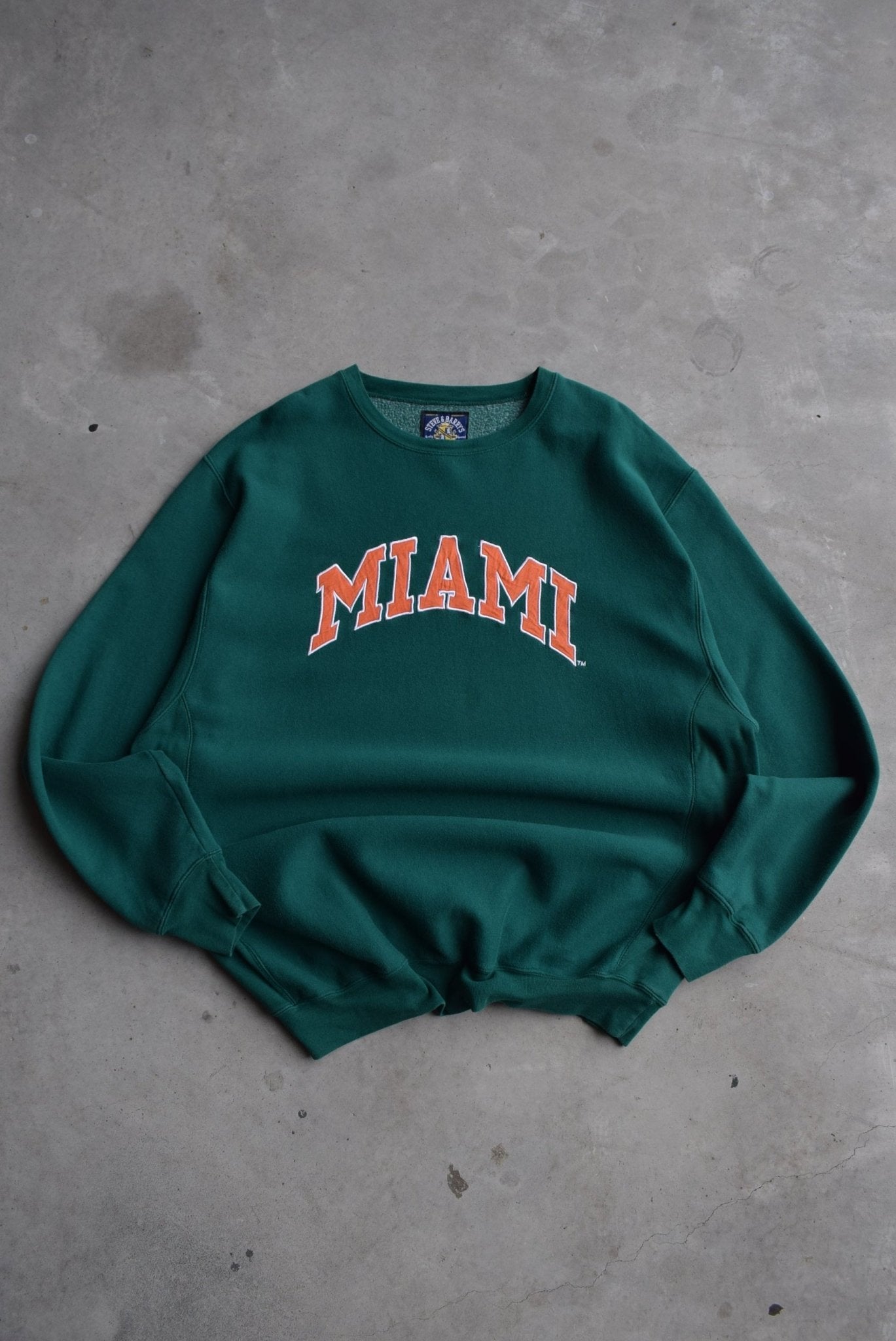 University of Miami Embroidered Crewneck — 2000s (XXL) - Retrospective Store