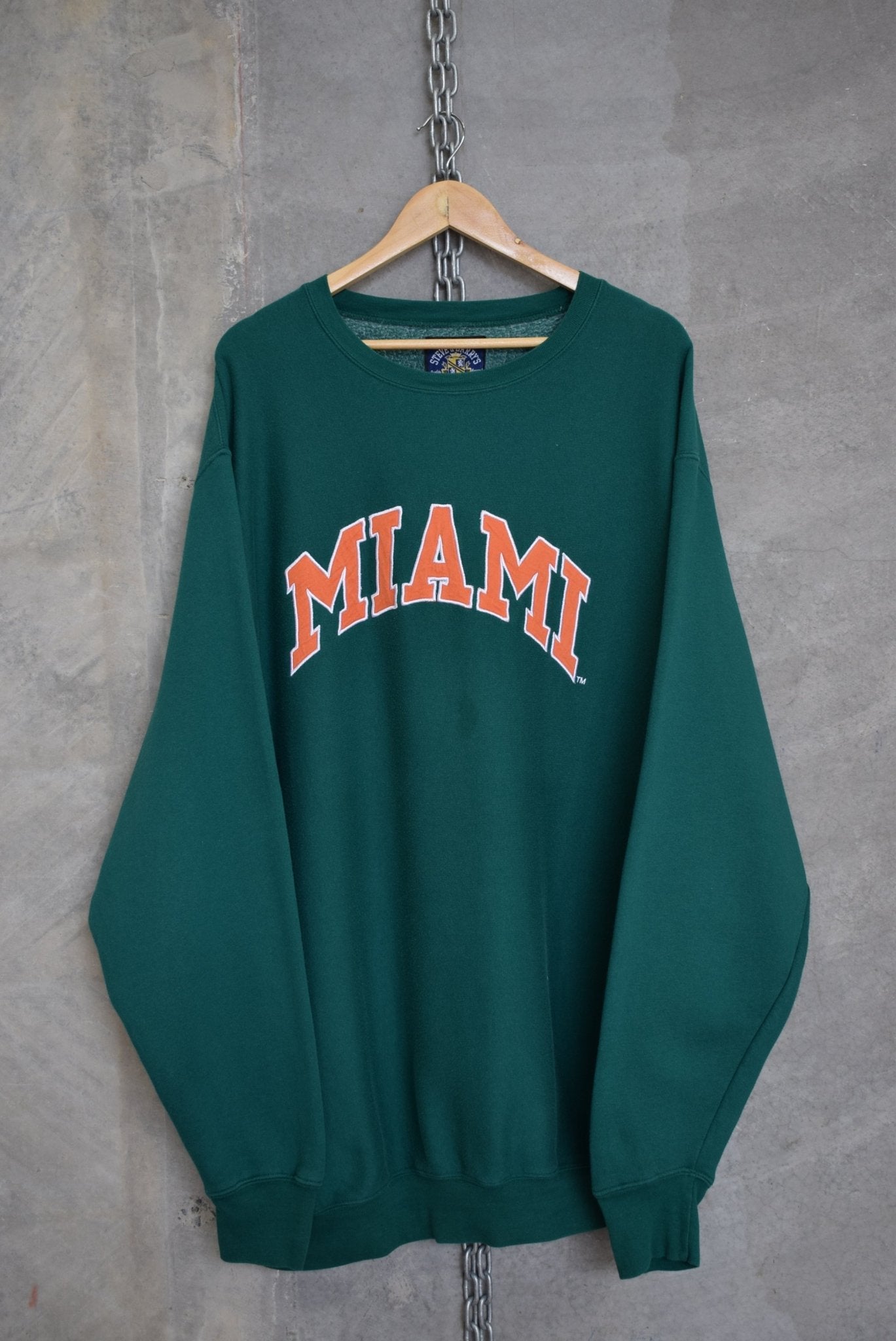 University of Miami Embroidered Crewneck — 2000s (XXL) - Retrospective Store