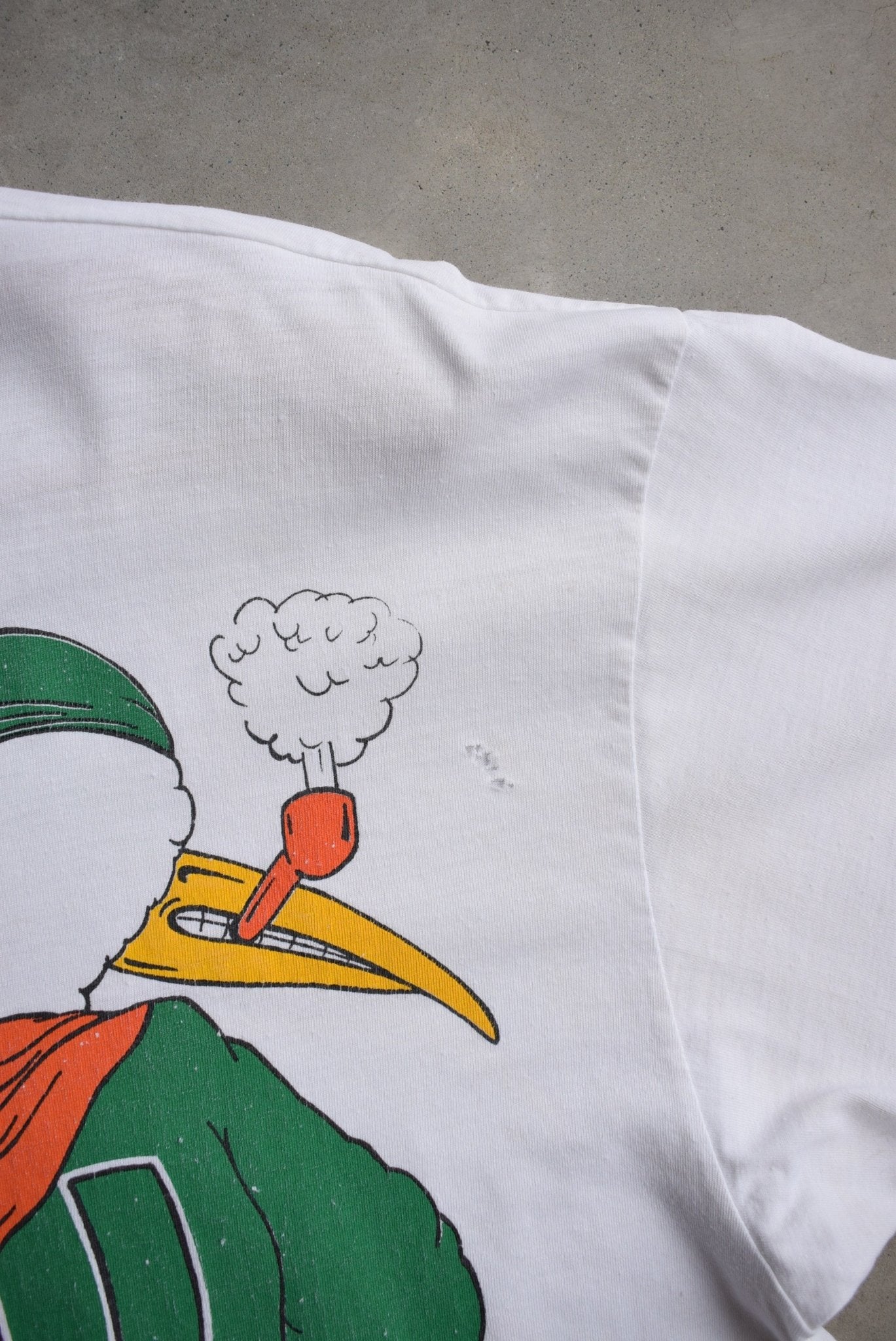 University of Miami Hurricanes White Graphic Tee — 1993 (L) - Retrospective Store