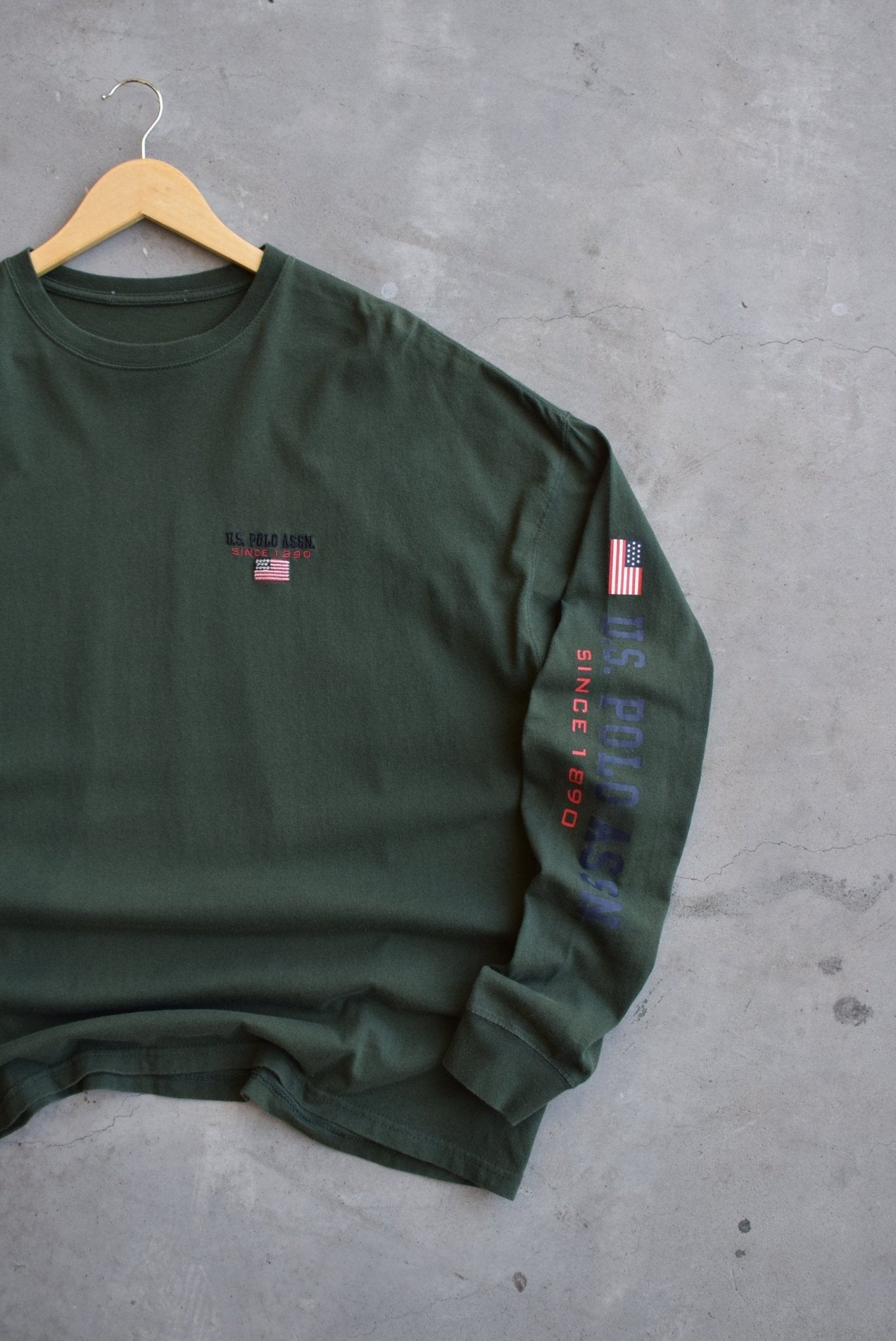 U.S. Polo Assn Green Embroidered Long Sleeve Tee — 2000s (XL) - Retrospective Store