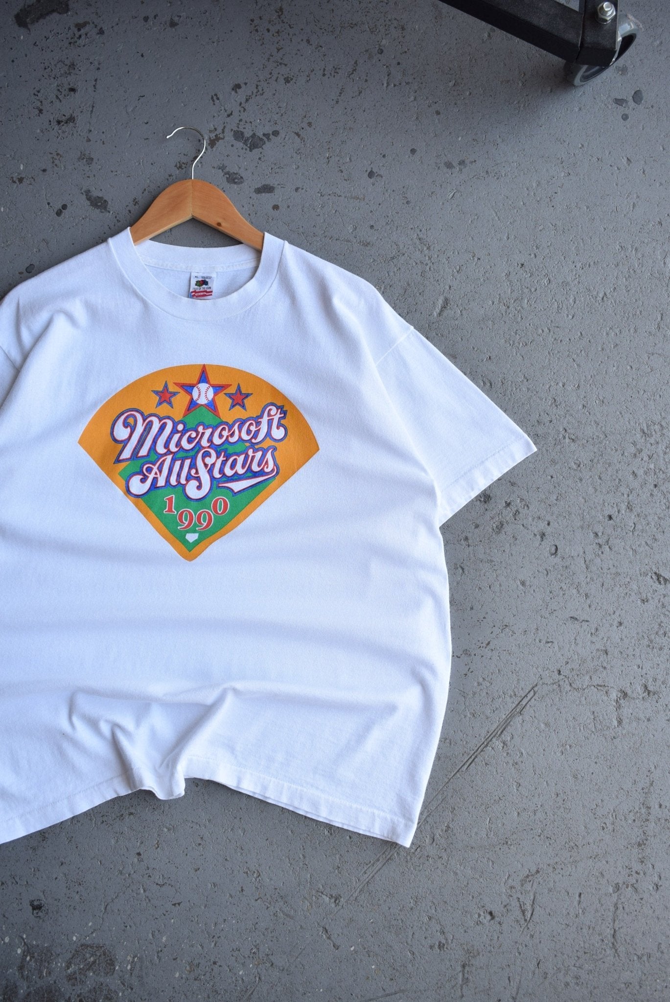 Vintage 1990 Microsoft All Stars Baseball Tee (XL) - Retrospective Store