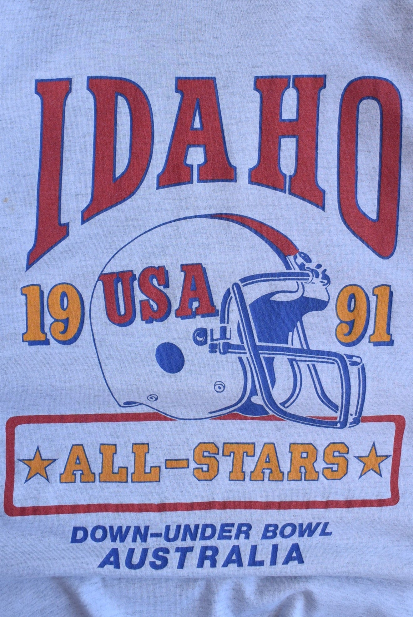 Vintage 1991 Idaho USA Football Down Under Bowl Australia Tee (S) - Retrospective Store