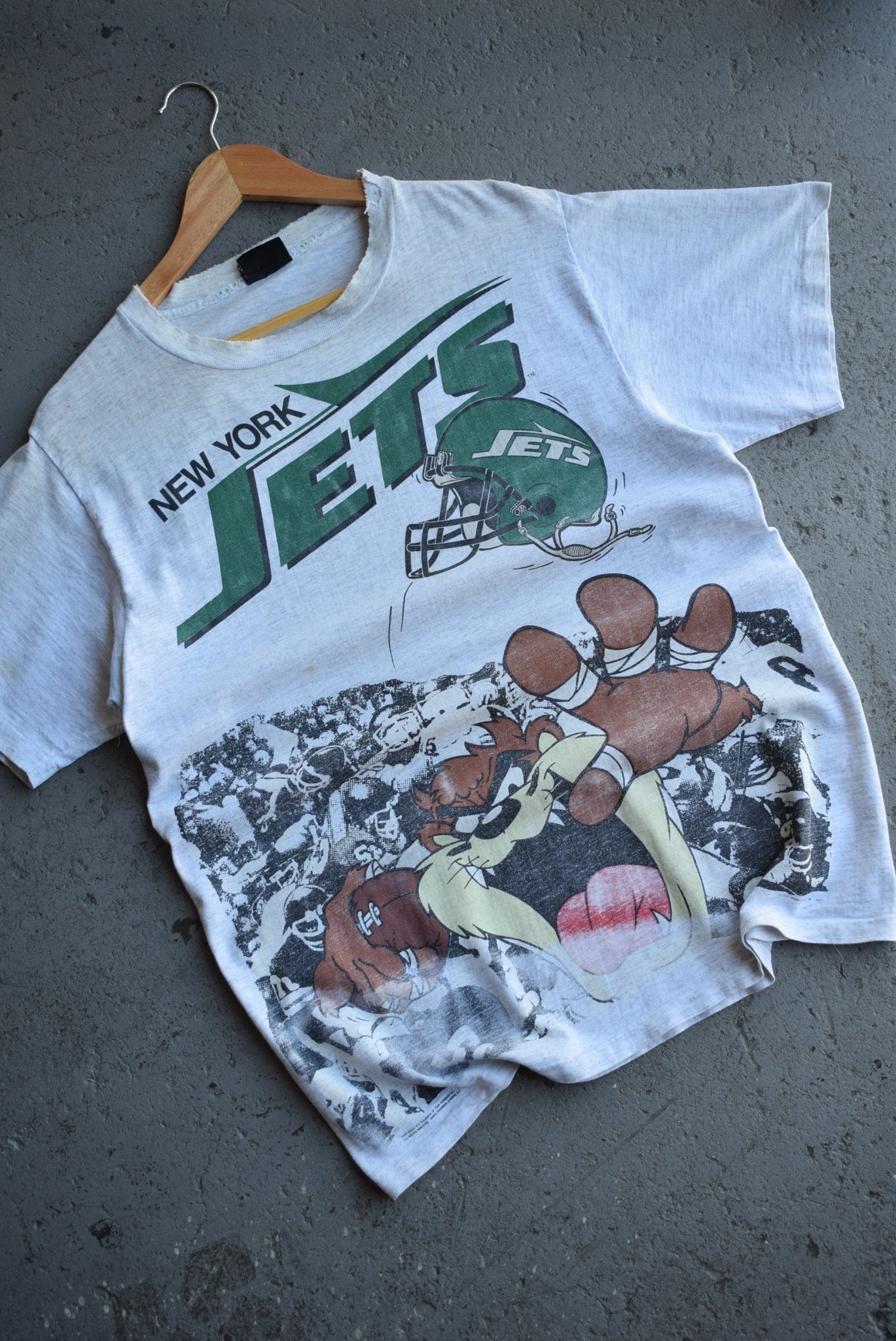 Vintage 1991 Warner Bros. x NFL New York Jets Tee (M) - Retrospective Store