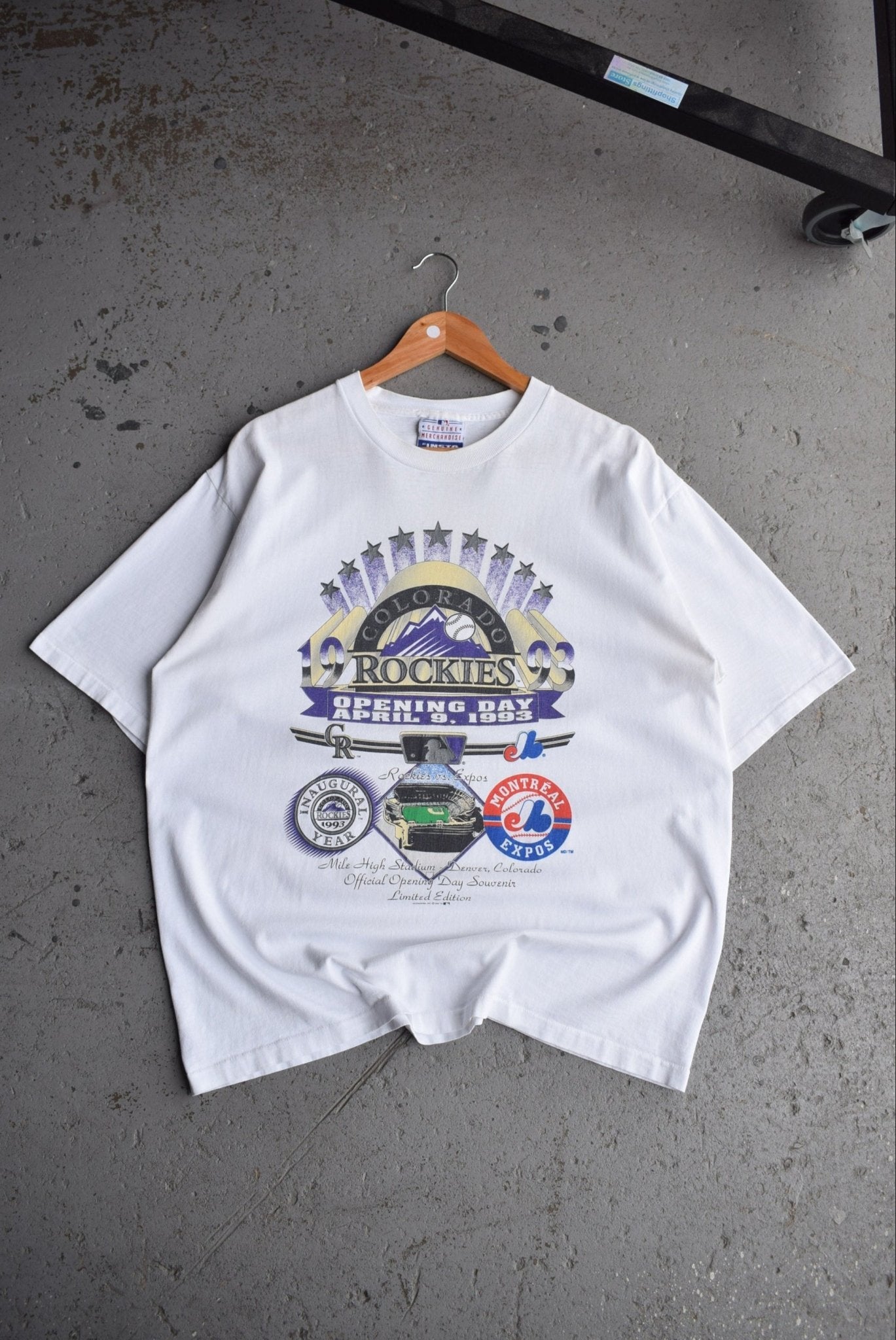 Vintage 1993 MLB Colorado Rockies Opening Day Tee (L) - Retrospective Store