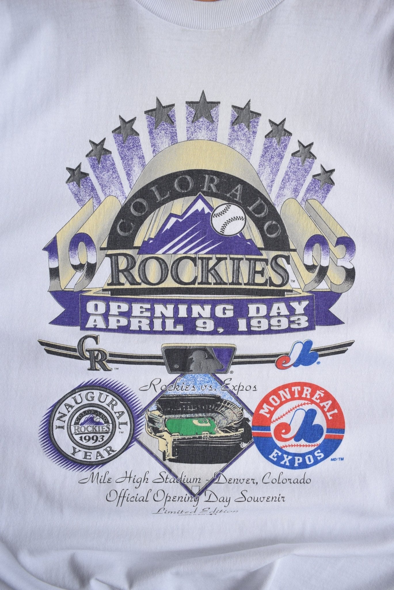 Vintage 1993 MLB Colorado Rockies Opening Day Tee (L) - Retrospective Store