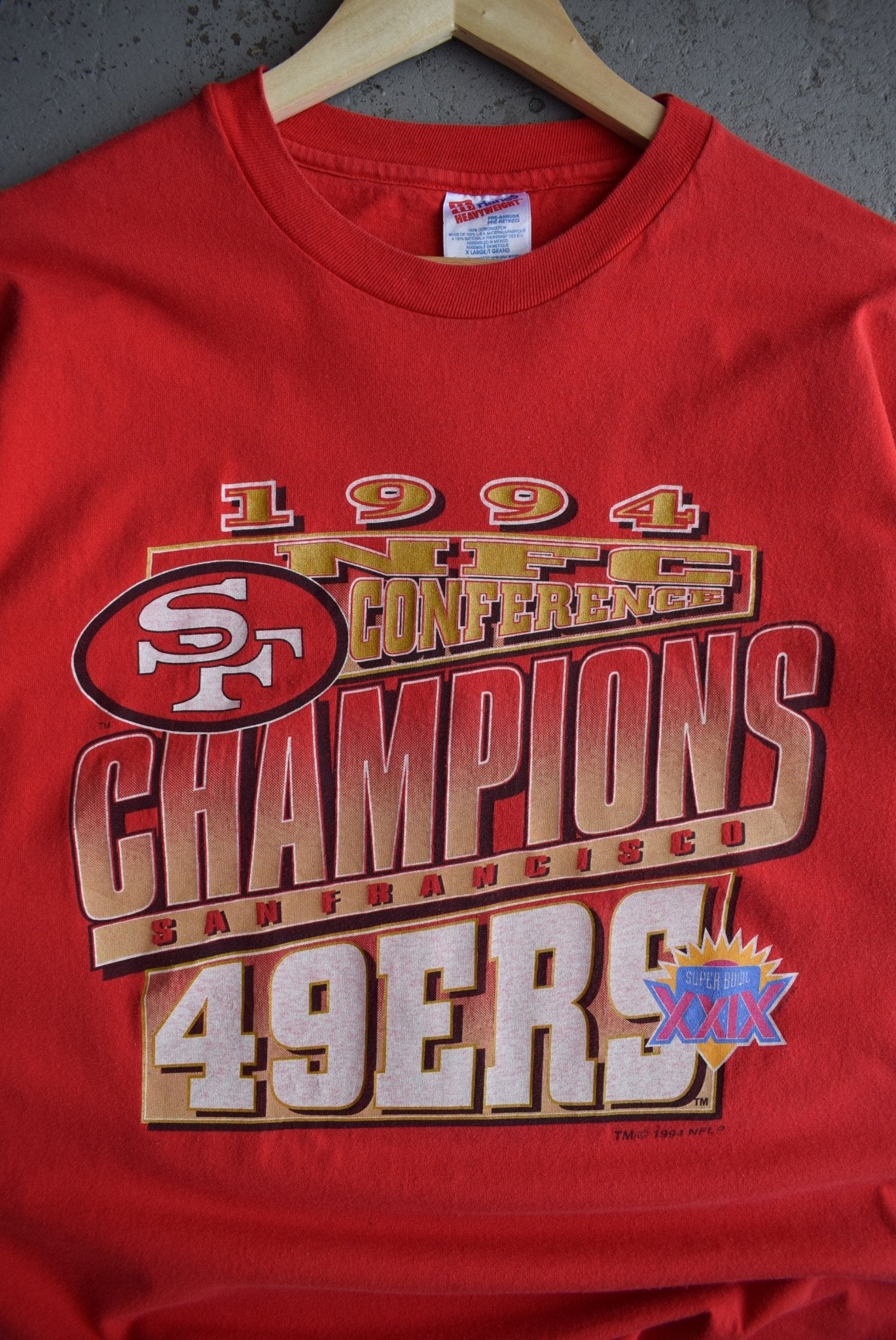 Vintage 1994 NFL San Francisco 49ers NFC Conference Champions Tee (L) - Retrospective Store