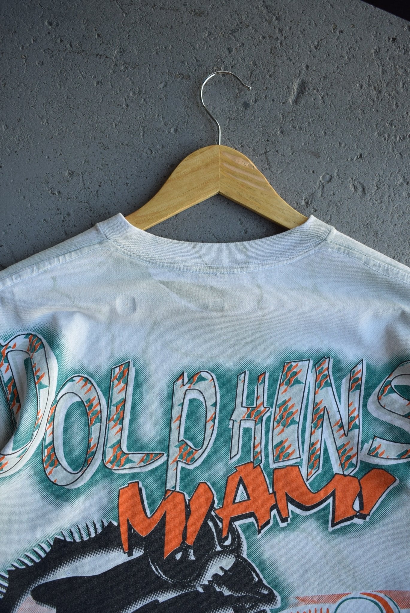 Vintage 1995 NFL Miami Dolphins All Over Print Tee (M) - Retrospective Store