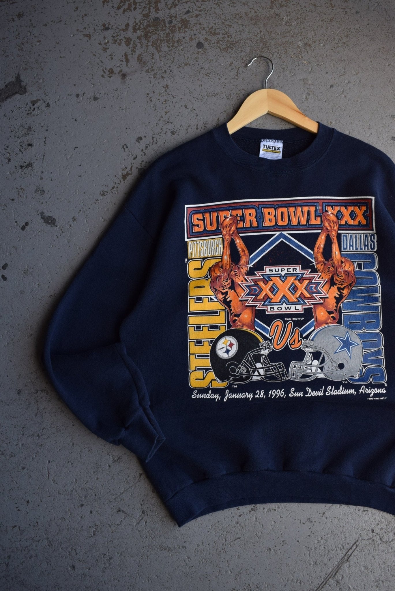 Vintage 1995 NFL Steelers vs. Cowboys Superbowl XXX Crewneck (M) - Retrospective Store