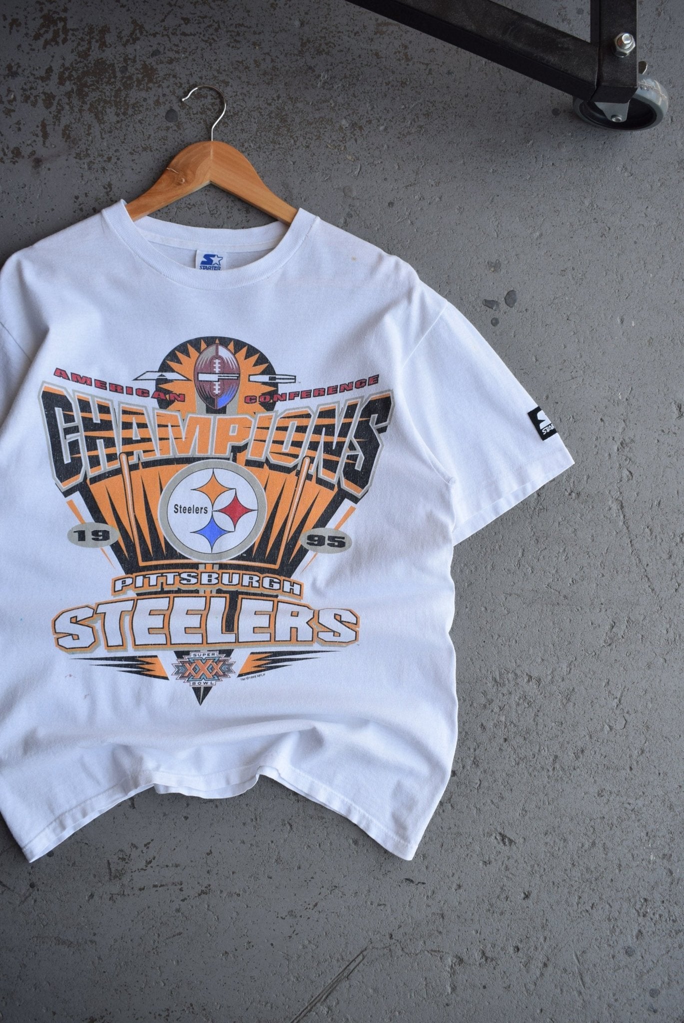 Vintage 1995 Starter x NFL Pittsburgh Steelers AFC Champions Tee (M) - Retrospective Store