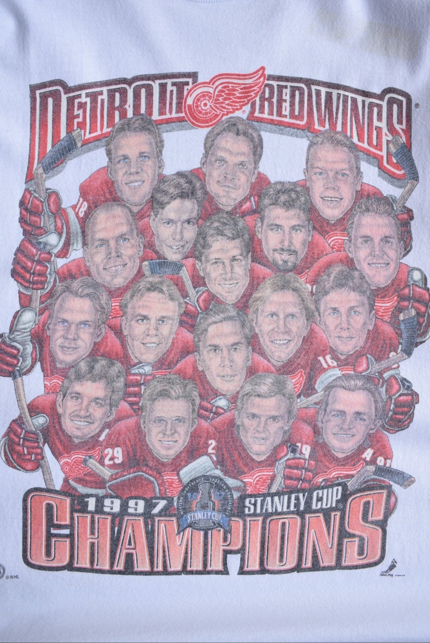 Vintage 1997 Pro - player x NHL Detroit Red Wings Champions Tee (L) - Retrospective Store