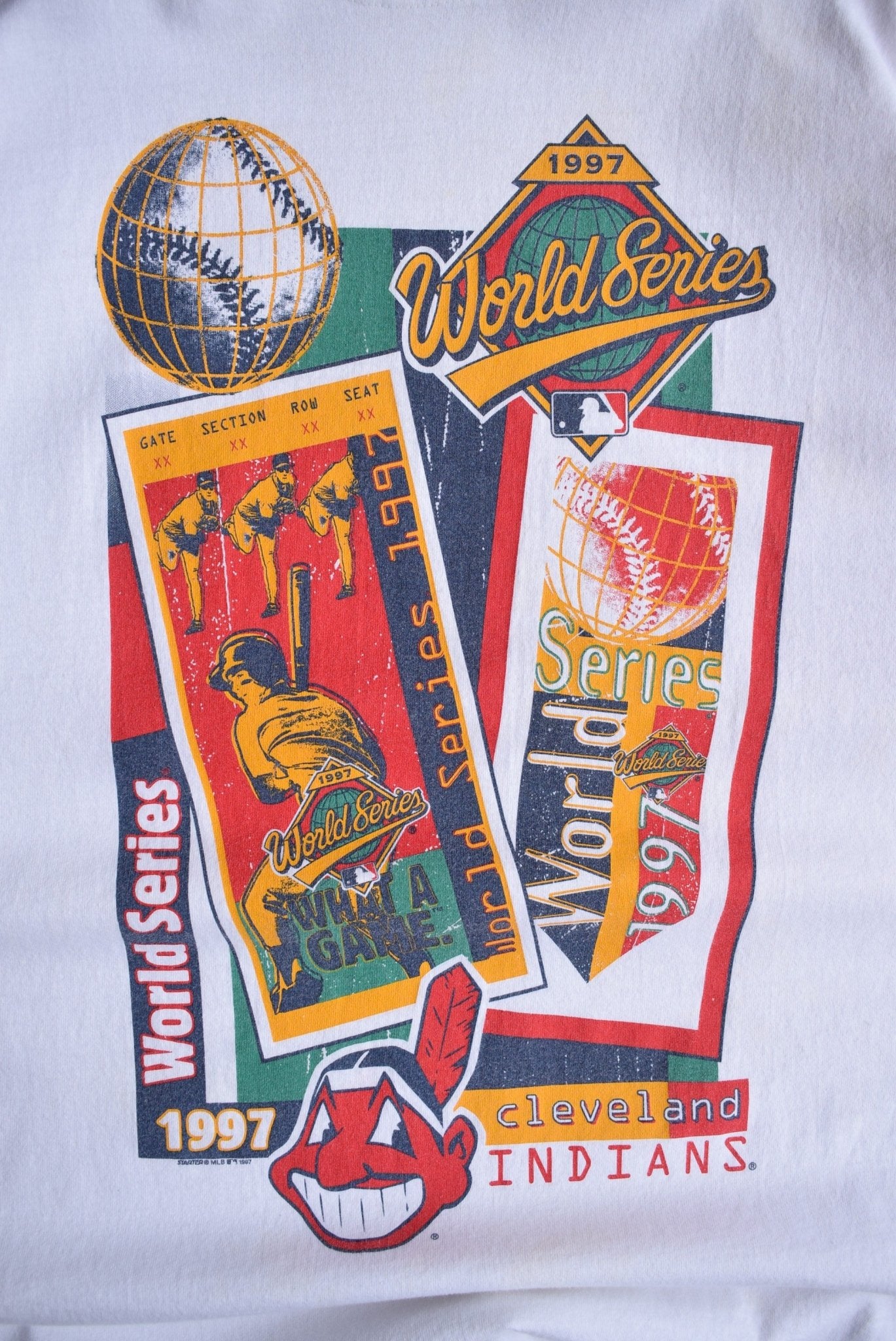 Vintage 1997 Starter x MLB Cleveland Indians World Series Tee (L) - Retrospective Store