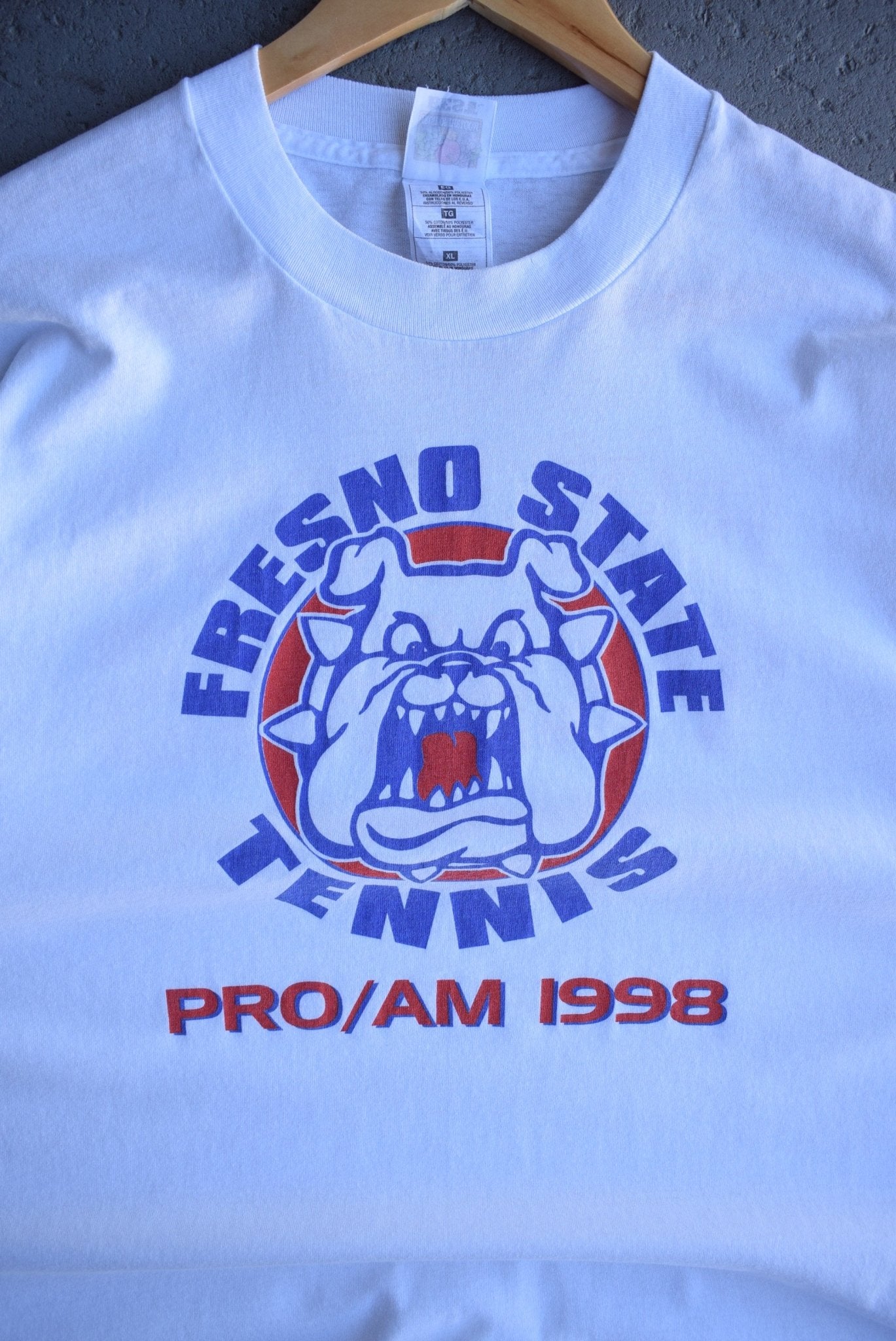 Vintage 1998 Fresno State Bulldogs Tennis Tee (XL) - Retrospective Store