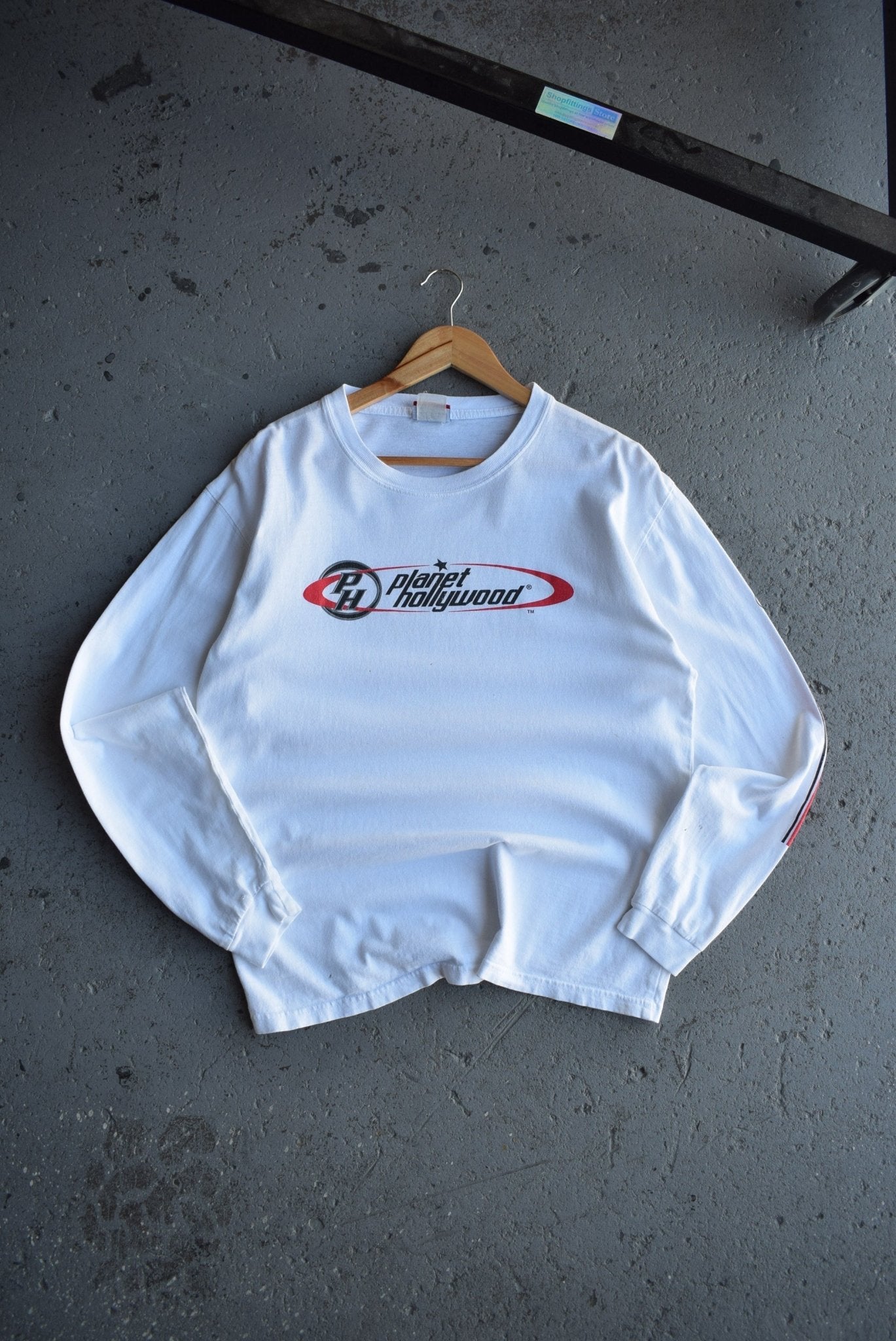 Vintage 1998 Planet Hollywood Spellout Long Sleeve Tee (M) - Retrospective Store