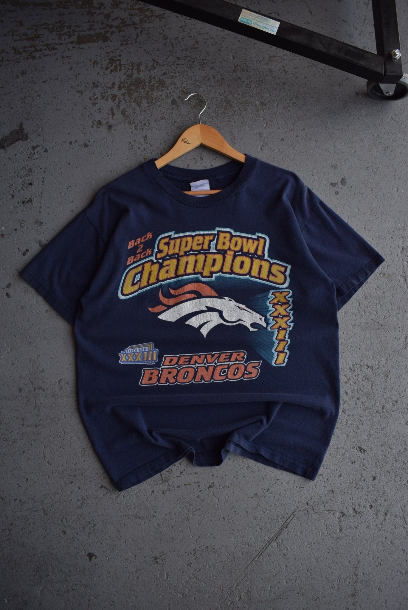 Vintage 1999 NFL Denver Broncos Superbowl XXXIII Champions Tee (L) - Retrospective Store