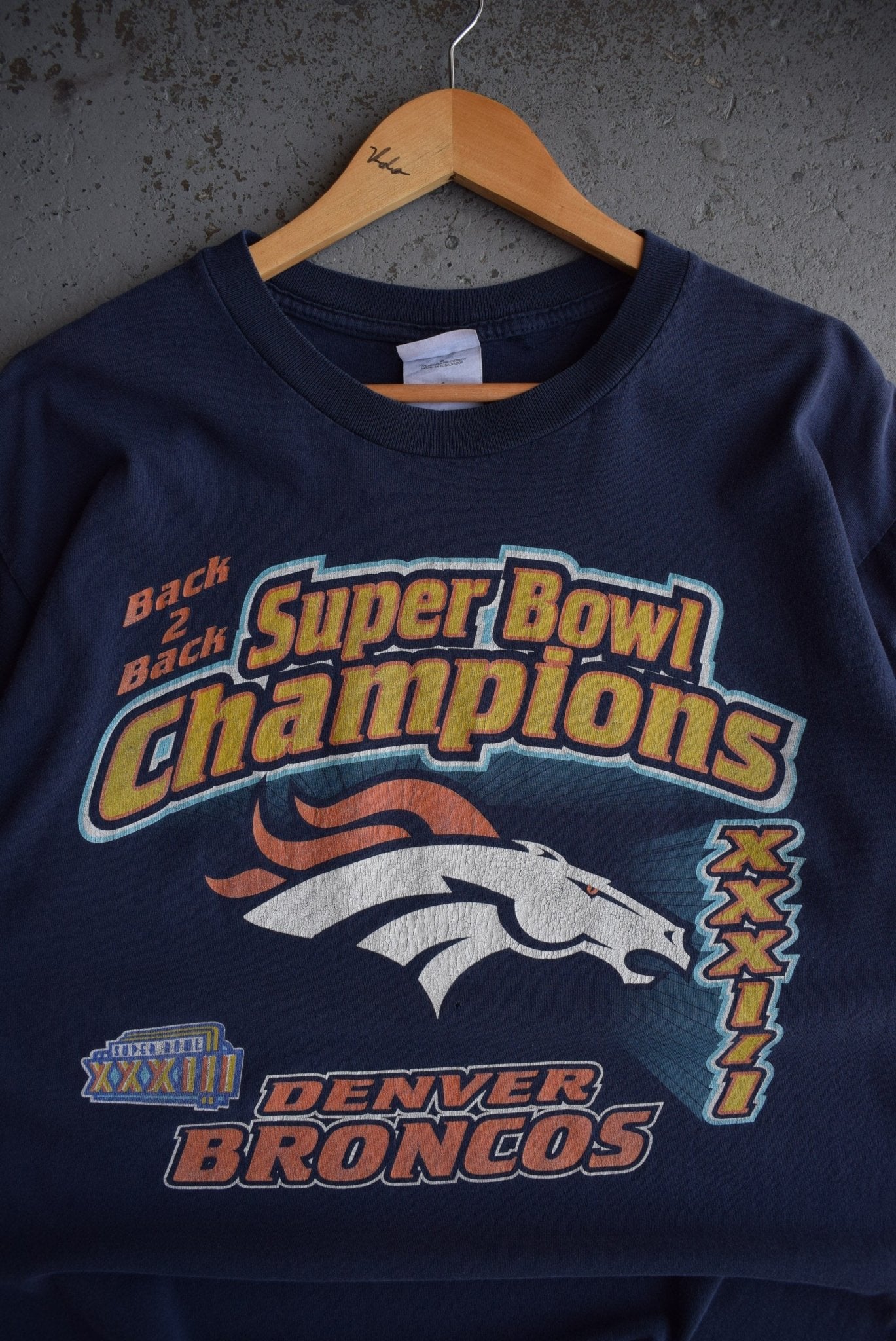 Vintage 1999 NFL Denver Broncos Superbowl XXXIII Champions Tee (L) - Retrospective Store