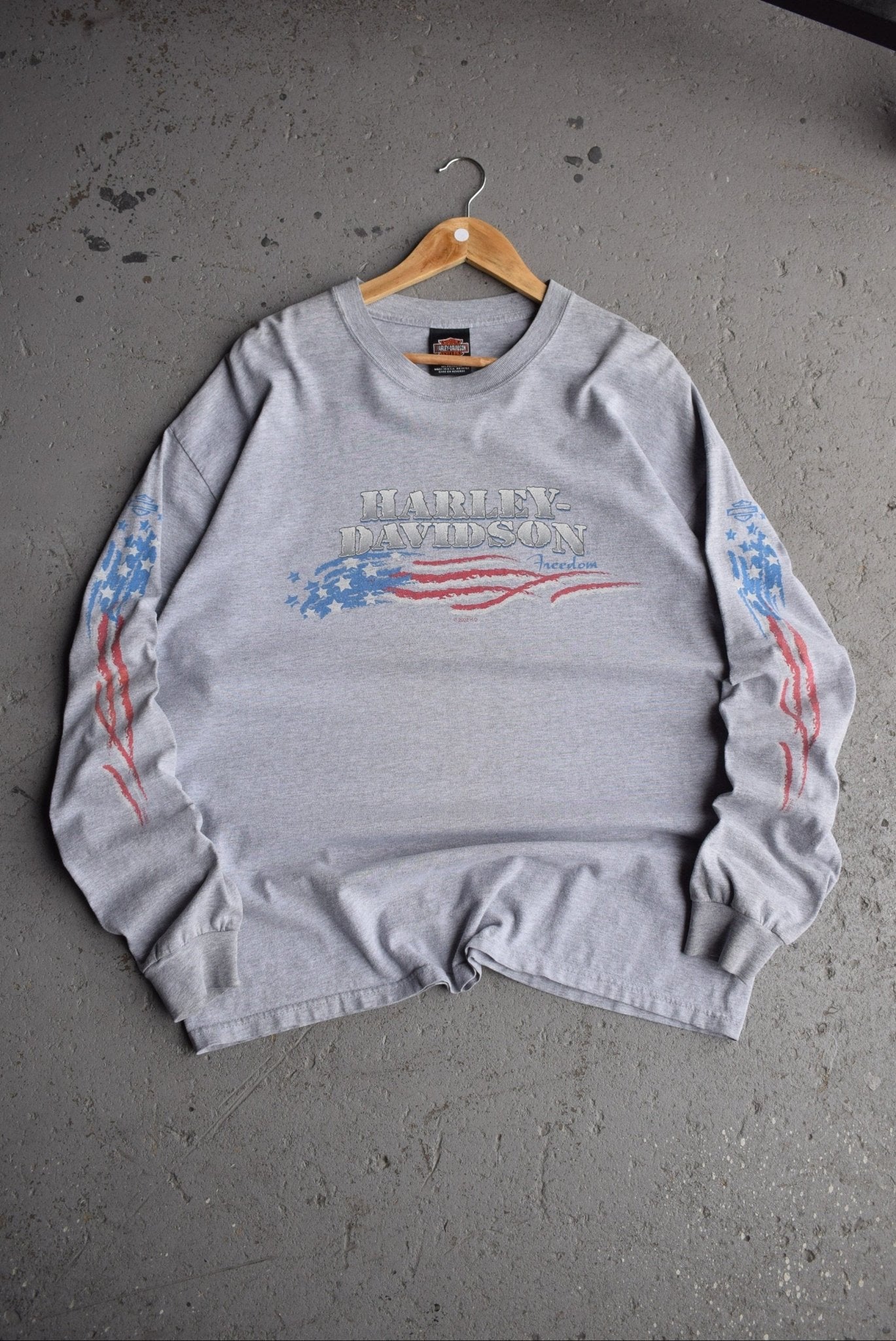 Vintage 2002 Harley Davidson Motorcycles Long Sleeve Tee (XL) - Retrospective Store