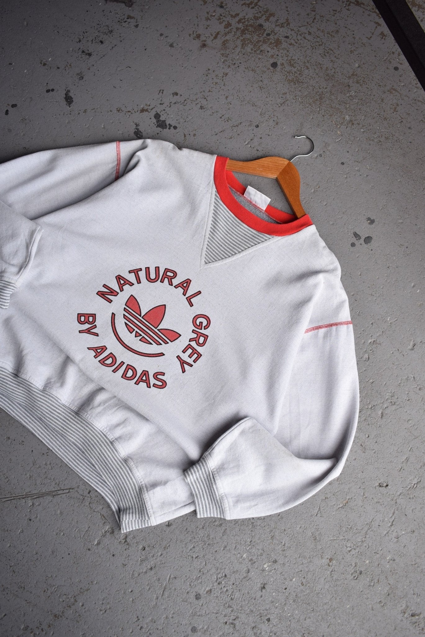Vintage 80s Adidas 'Natural Grey' Crewneck (L) - Retrospective Store