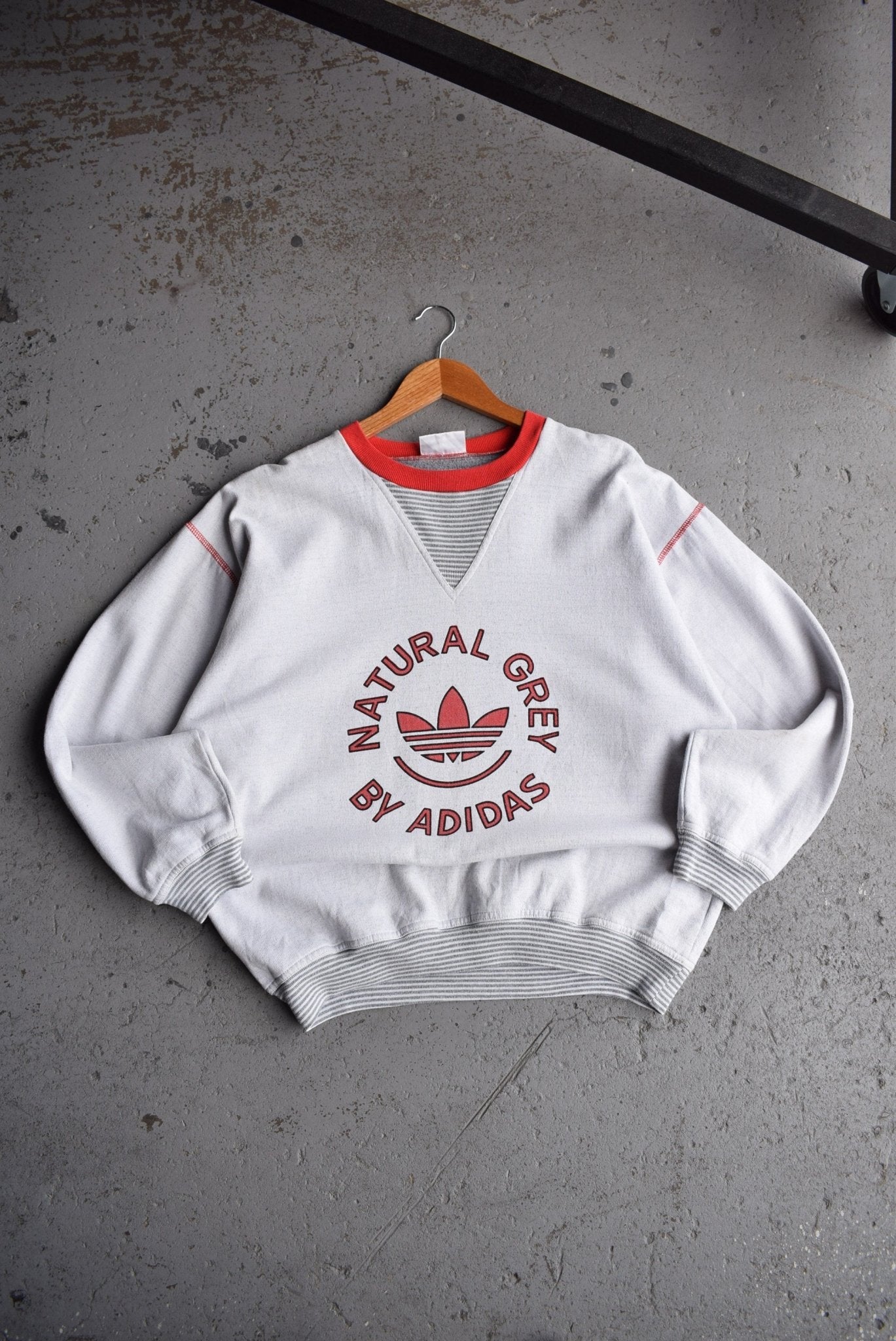 Vintage 80s Adidas 'Natural Grey' Crewneck (L) - Retrospective Store