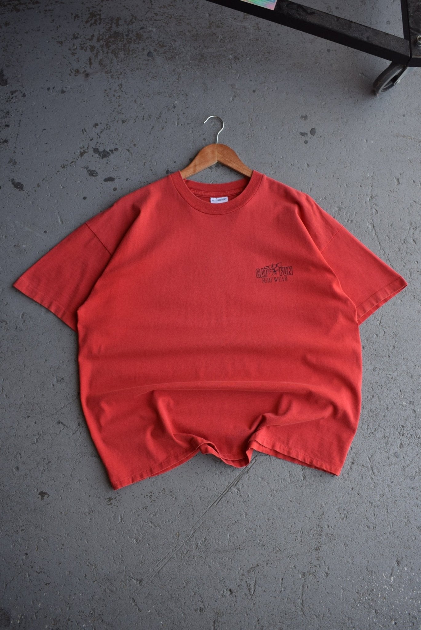 Vintage 80s Cat Fun Surfwear Tee (L) - Retrospective Store