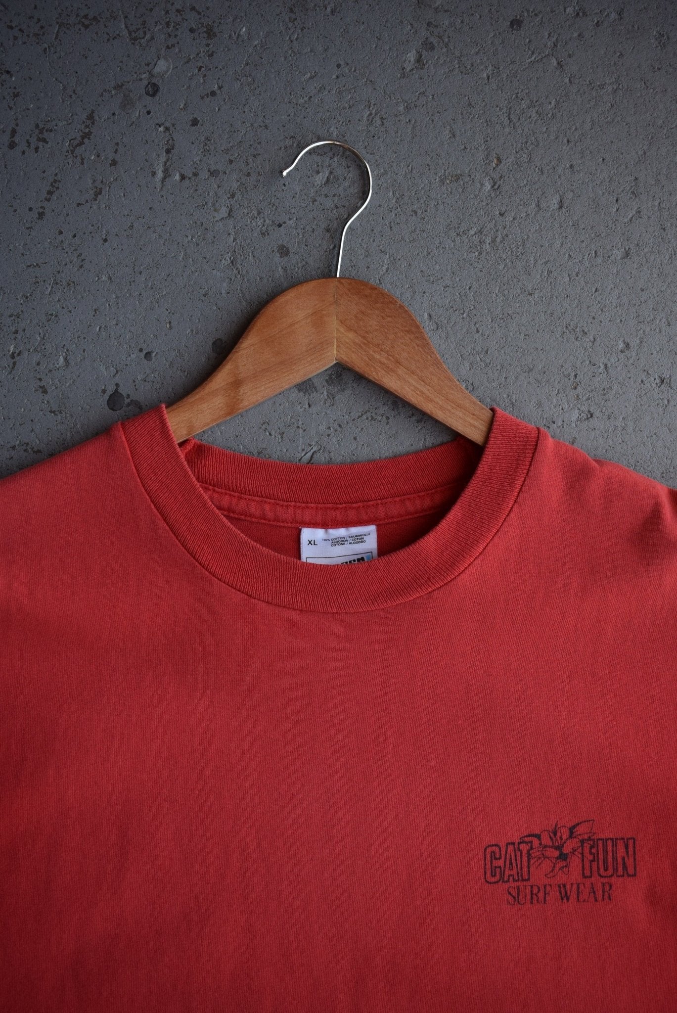 Vintage 80s Cat Fun Surfwear Tee (L) - Retrospective Store