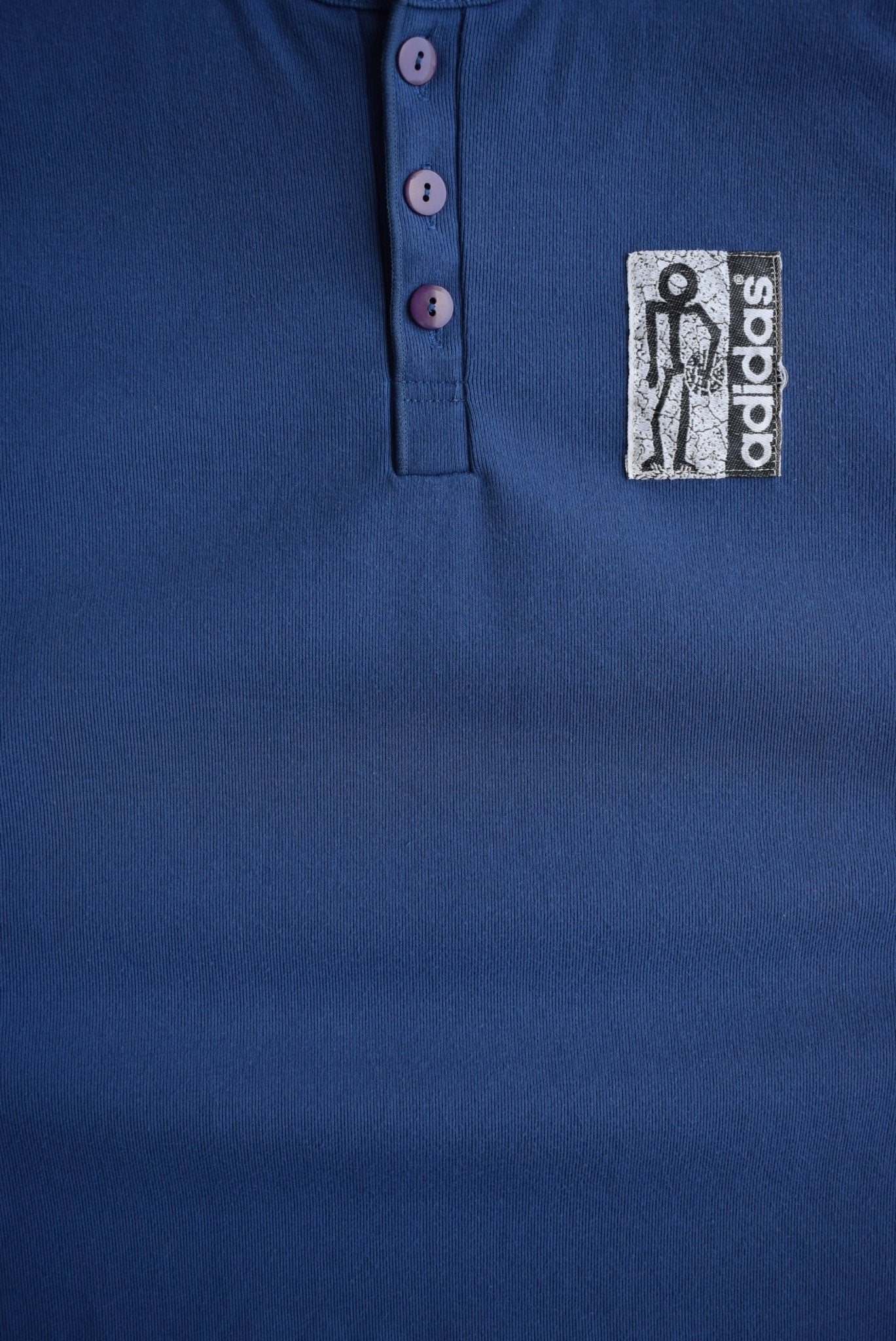 Vintage 90s Adidas Basketball Quarter Button Tee (S) - Retrospective Store