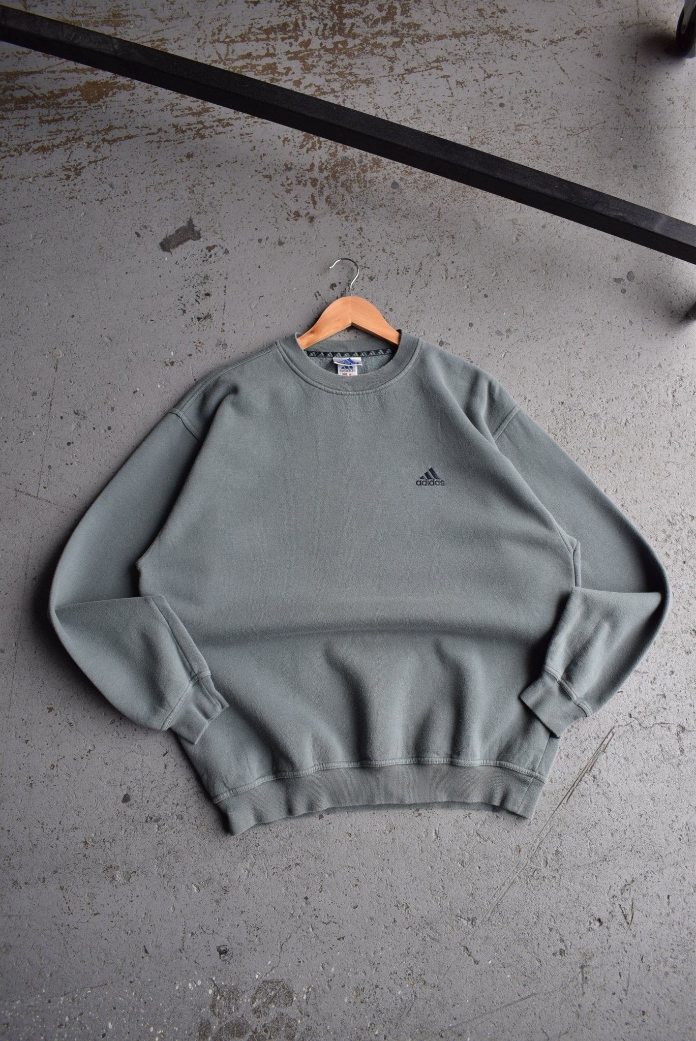 Vintage 90s Adidas Classic Logo Embroidered Crewneck (L) - Retrospective Store