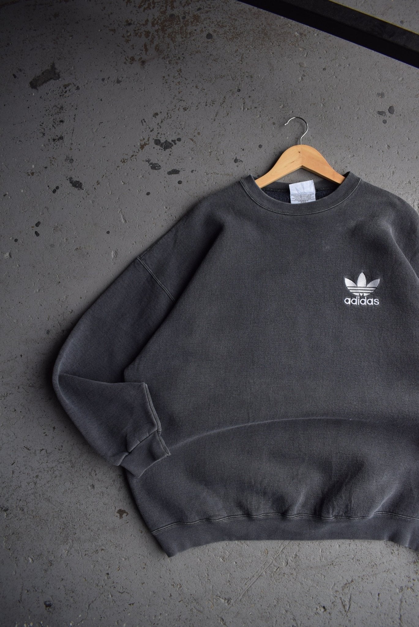 Vintage 90s Adidas Embroidered Spellout Crewneck (XL) - Retrospective Store