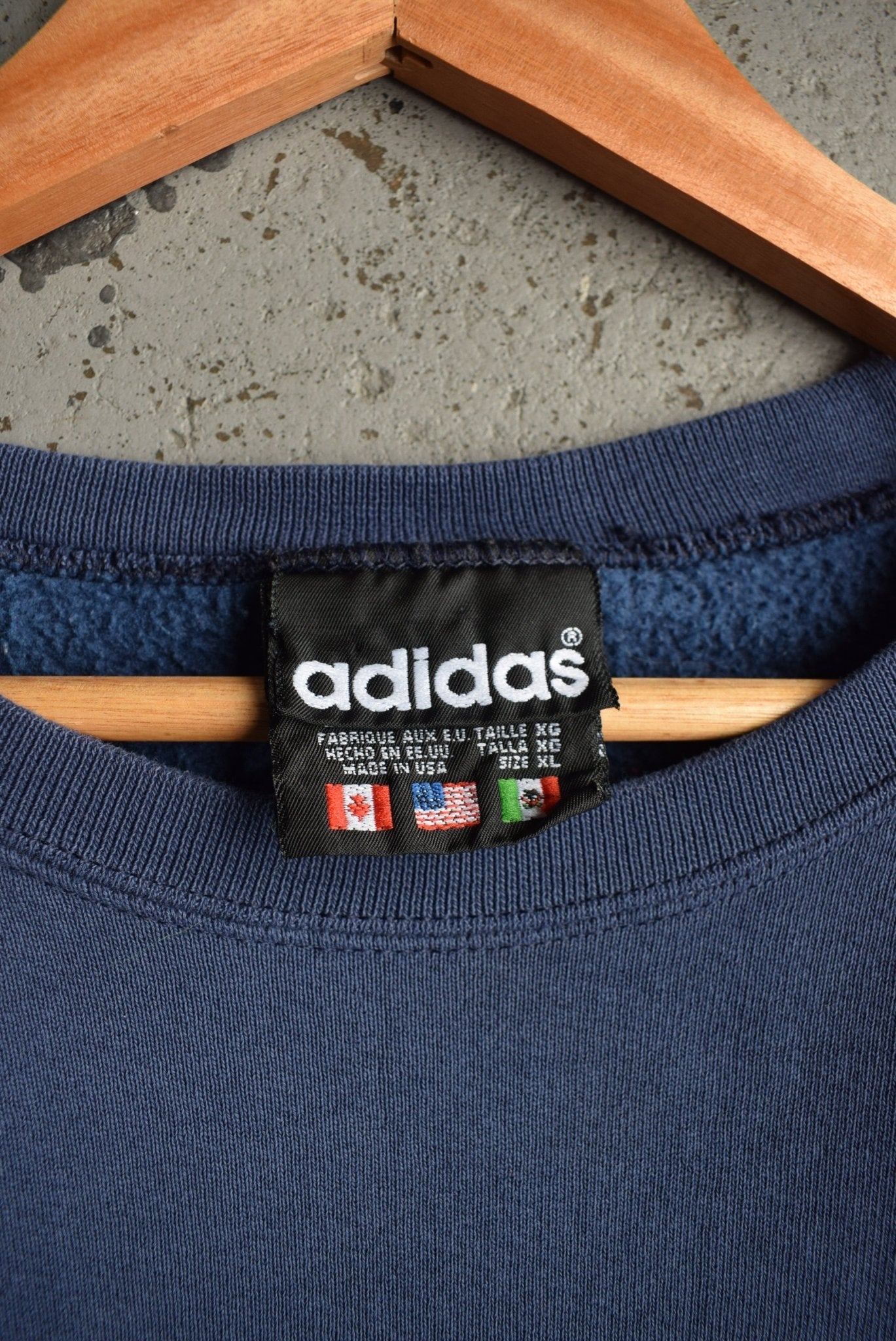 Vintage 90s Adidas Embroidered Spellout Crewneck (XL) - Retrospective Store