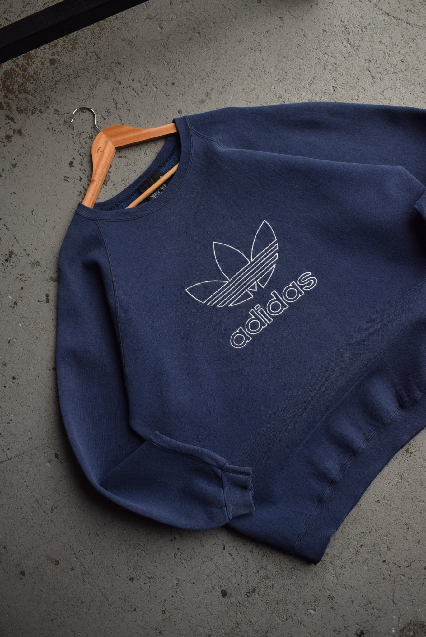 Vintage 90s Adidas Embroidered Spellout Crewneck (XL) - Retrospective Store