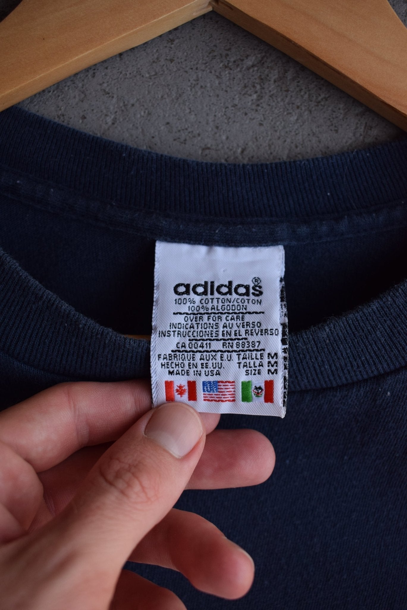 Vintage 90s Adidas Originals Spellout Tee (L) - Retrospective Store