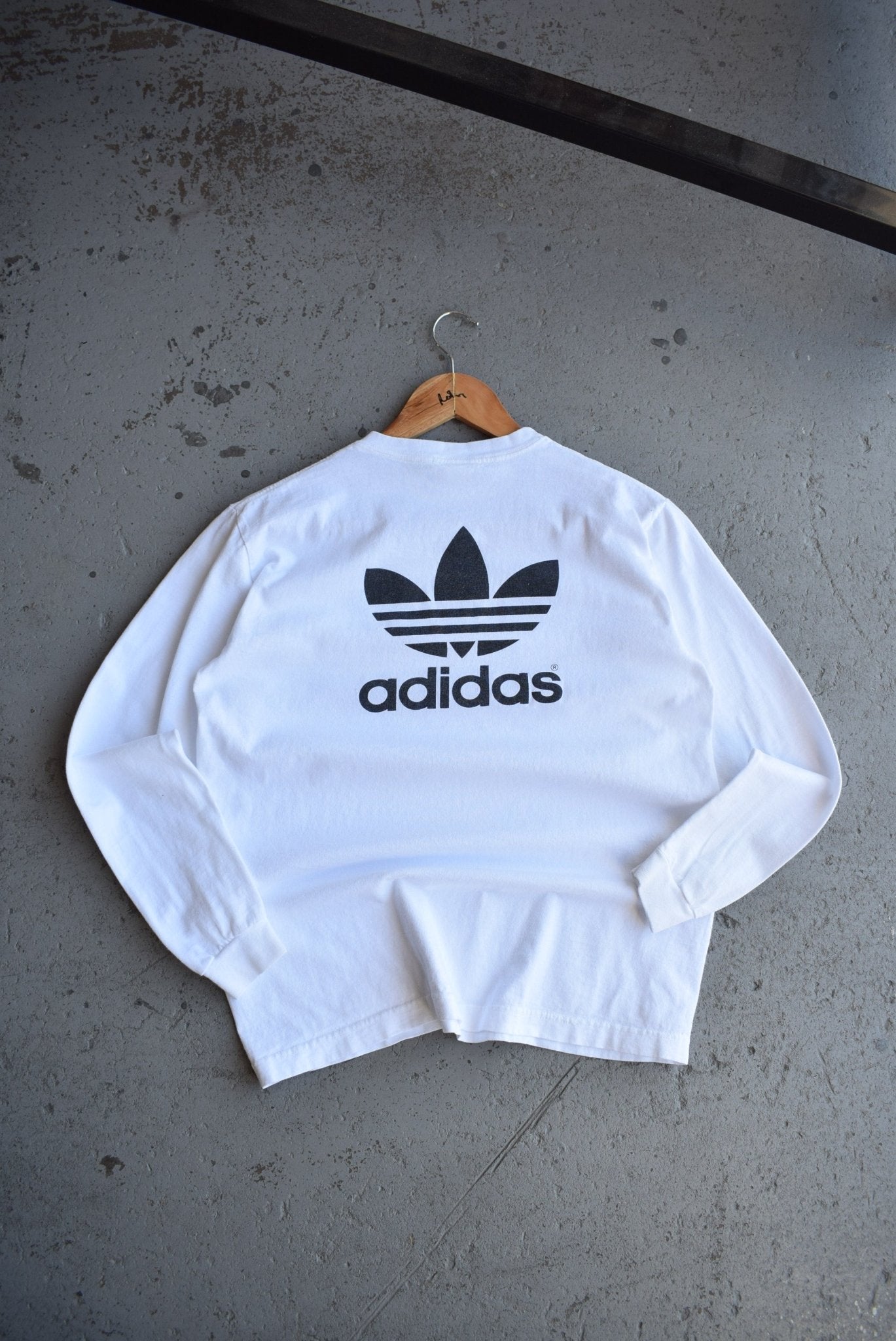 Vintage 90s Adidas Spellout Long Sleeve Tee (S) - Retrospective Store