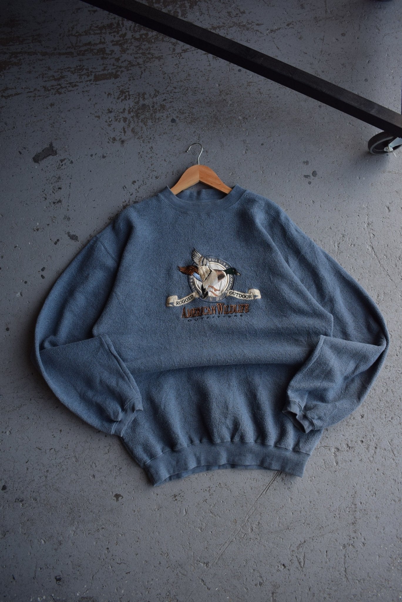Vintage 90s American Wildlife Outfitters Embroidered Crewneck (L) - Retrospective Store