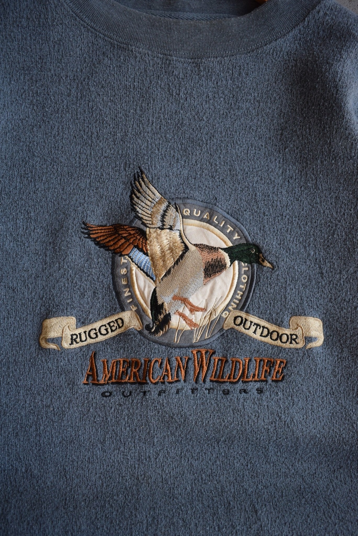 Vintage 90s American Wildlife Outfitters Embroidered Crewneck (L) - Retrospective Store