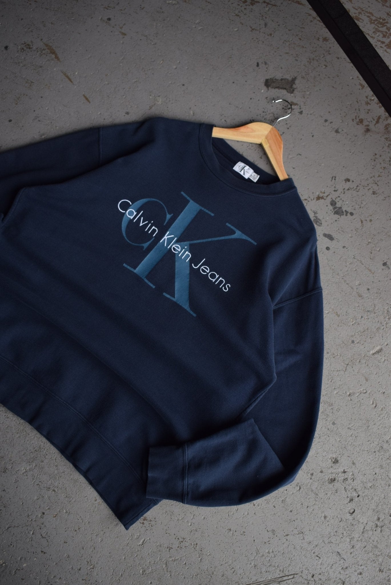Vintage 90s Calvin Klein Jeans Spellout Crewneck (XL) - Retrospective Store