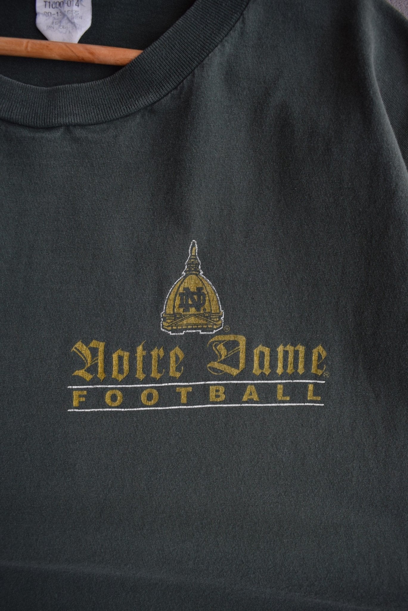 Vintage 90s Champion x University of Notre Dame Football Tee (XL) - Retrospective Store