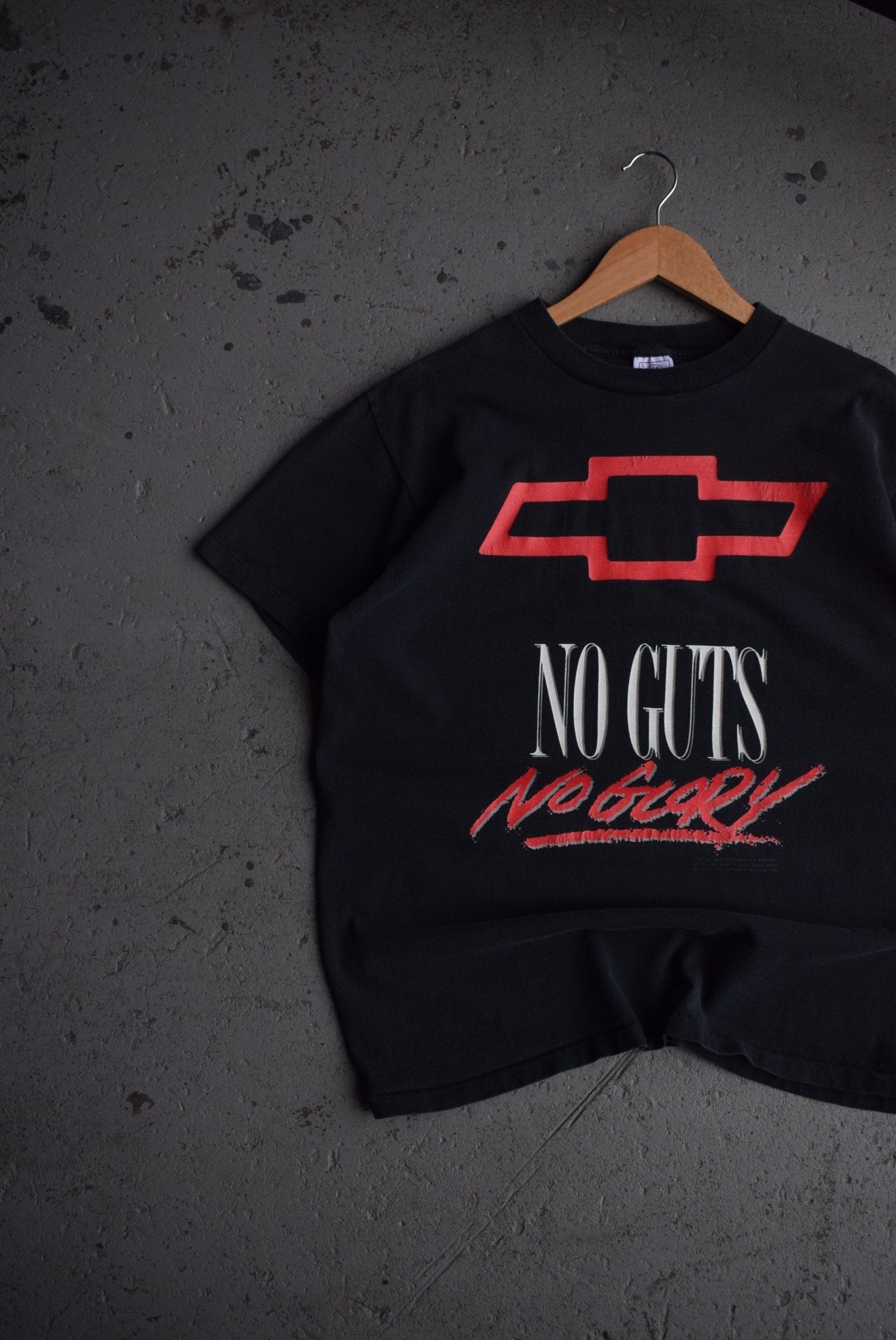 Vintage 90s Chevrolet 'No Guts, No Glory' Tee (M) - Retrospective Store