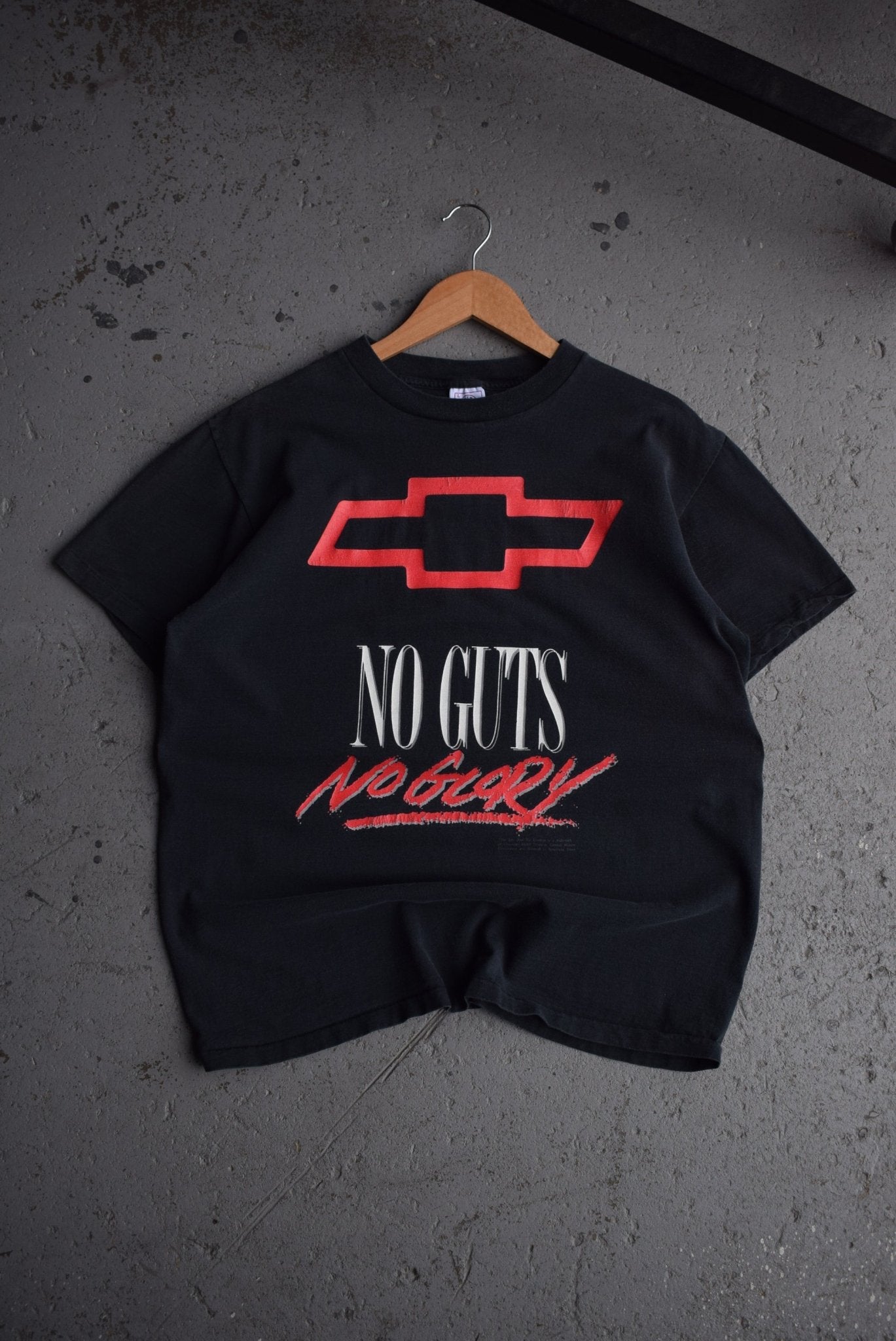 Vintage 90s Chevrolet 'No Guts, No Glory' Tee (M) - Retrospective Store