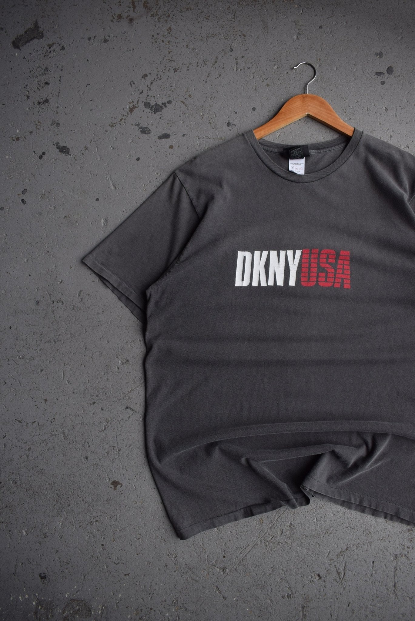 Vintage 90s DKNY USA Spellout Tee (XL) - Retrospective Store