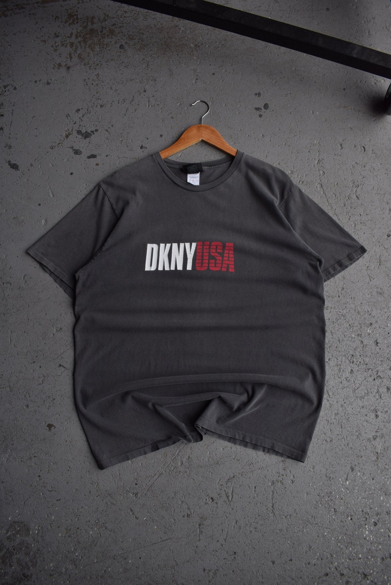 Vintage 90s DKNY USA Spellout Tee (XL) - Retrospective Store